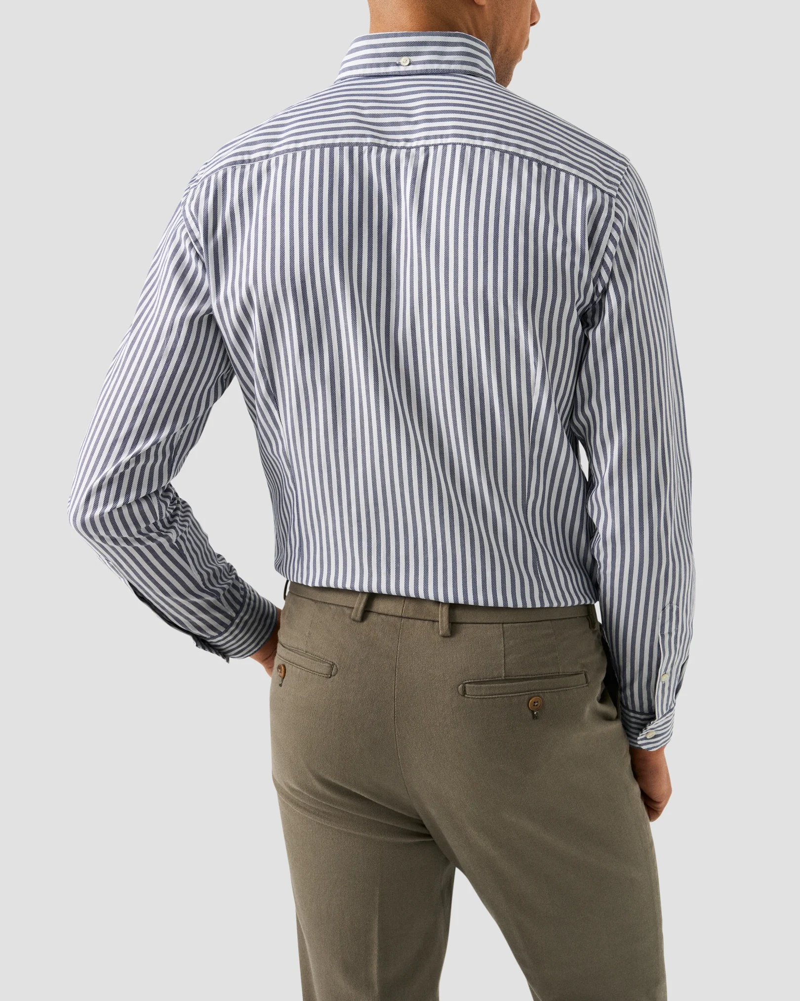 Eton - striped royal oxford shirt