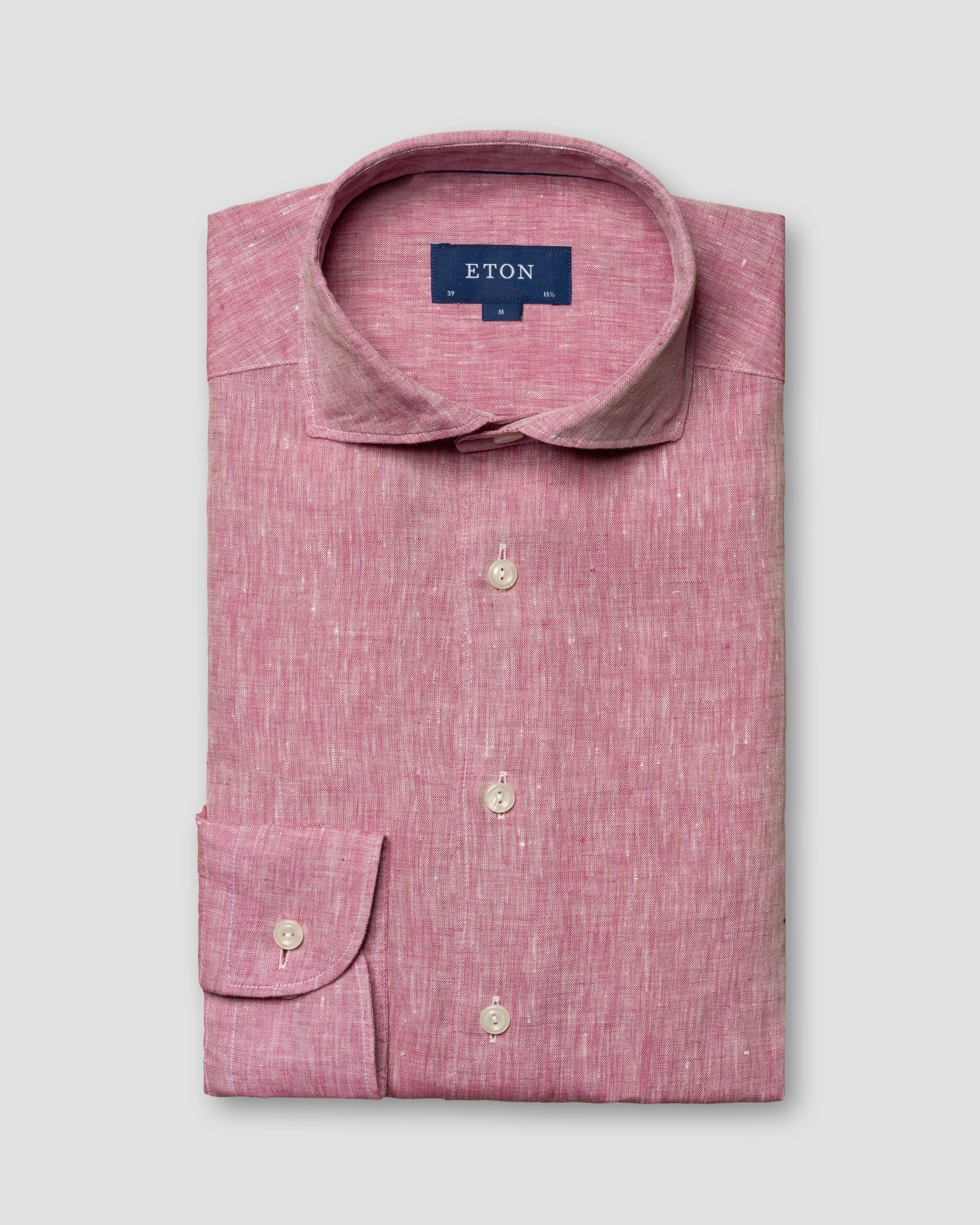 Eton - wide spread pink linen