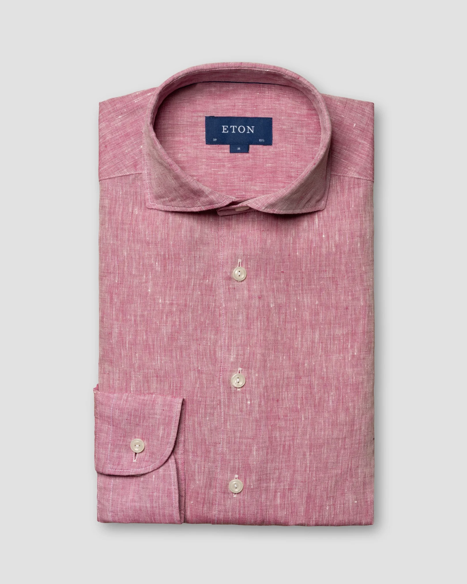 Eton - wide spread pink linen