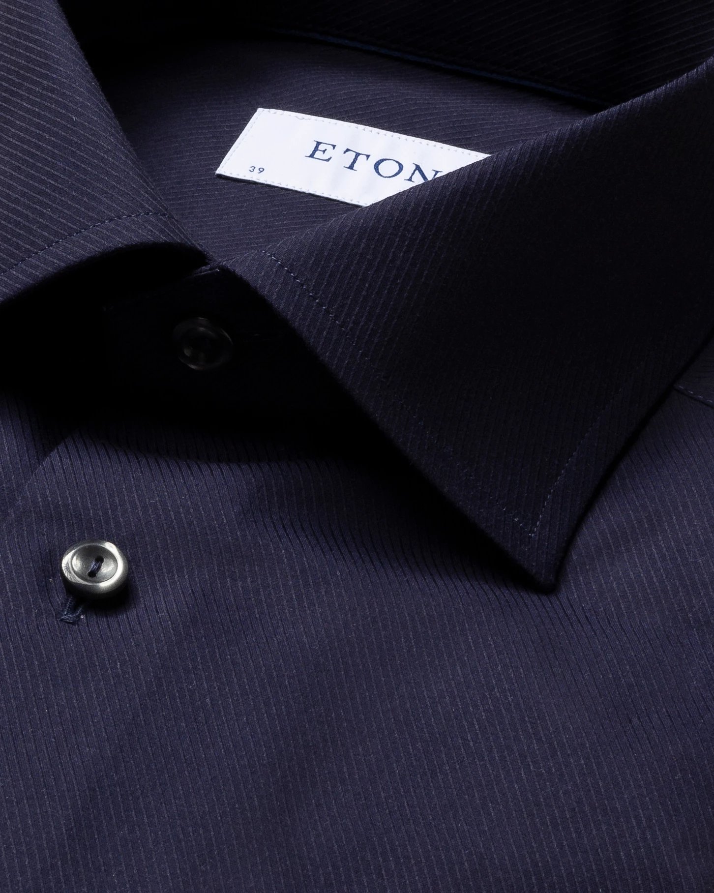 Eton - navy diagonal twill shirt