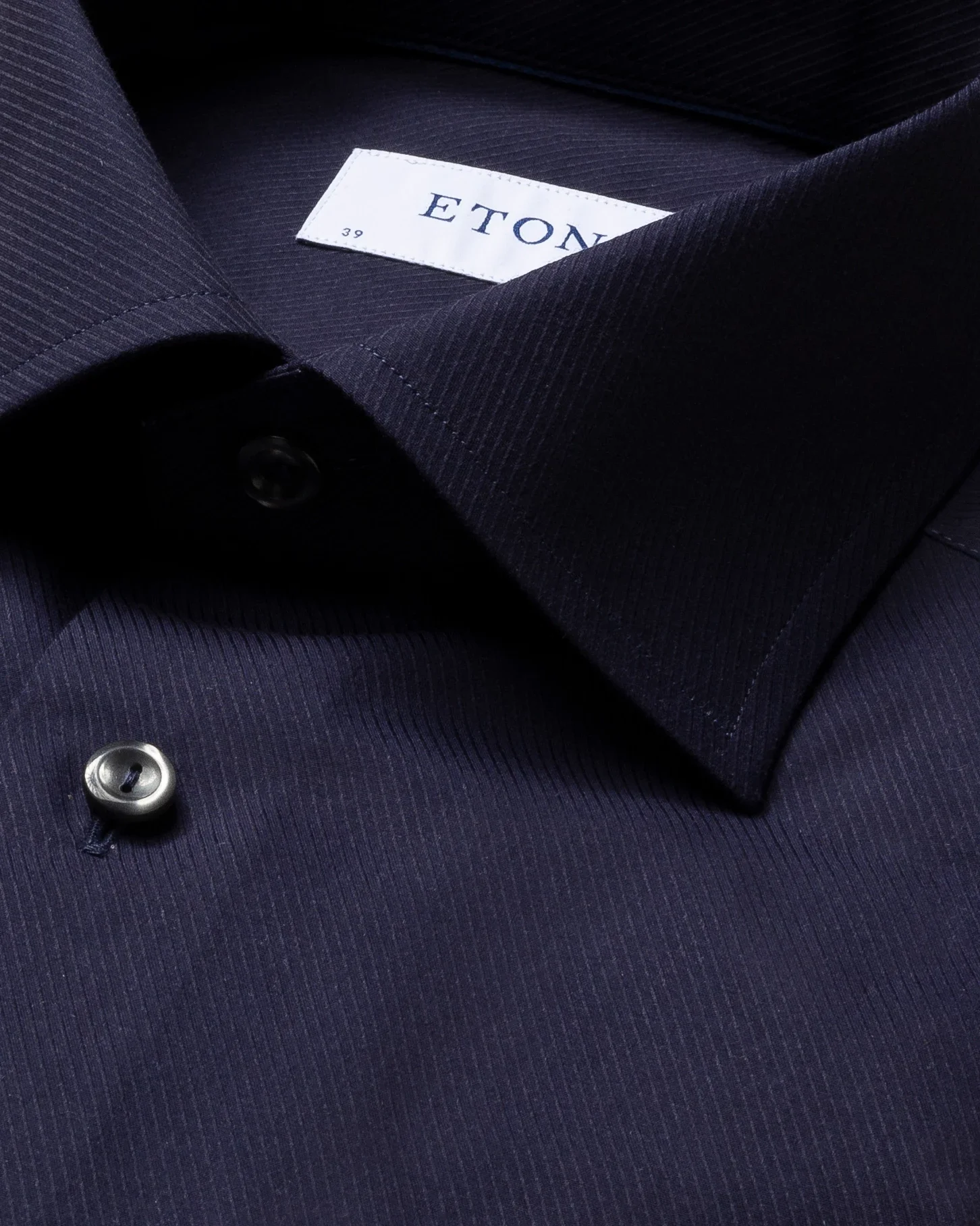 Eton - navy diagonal twill shirt