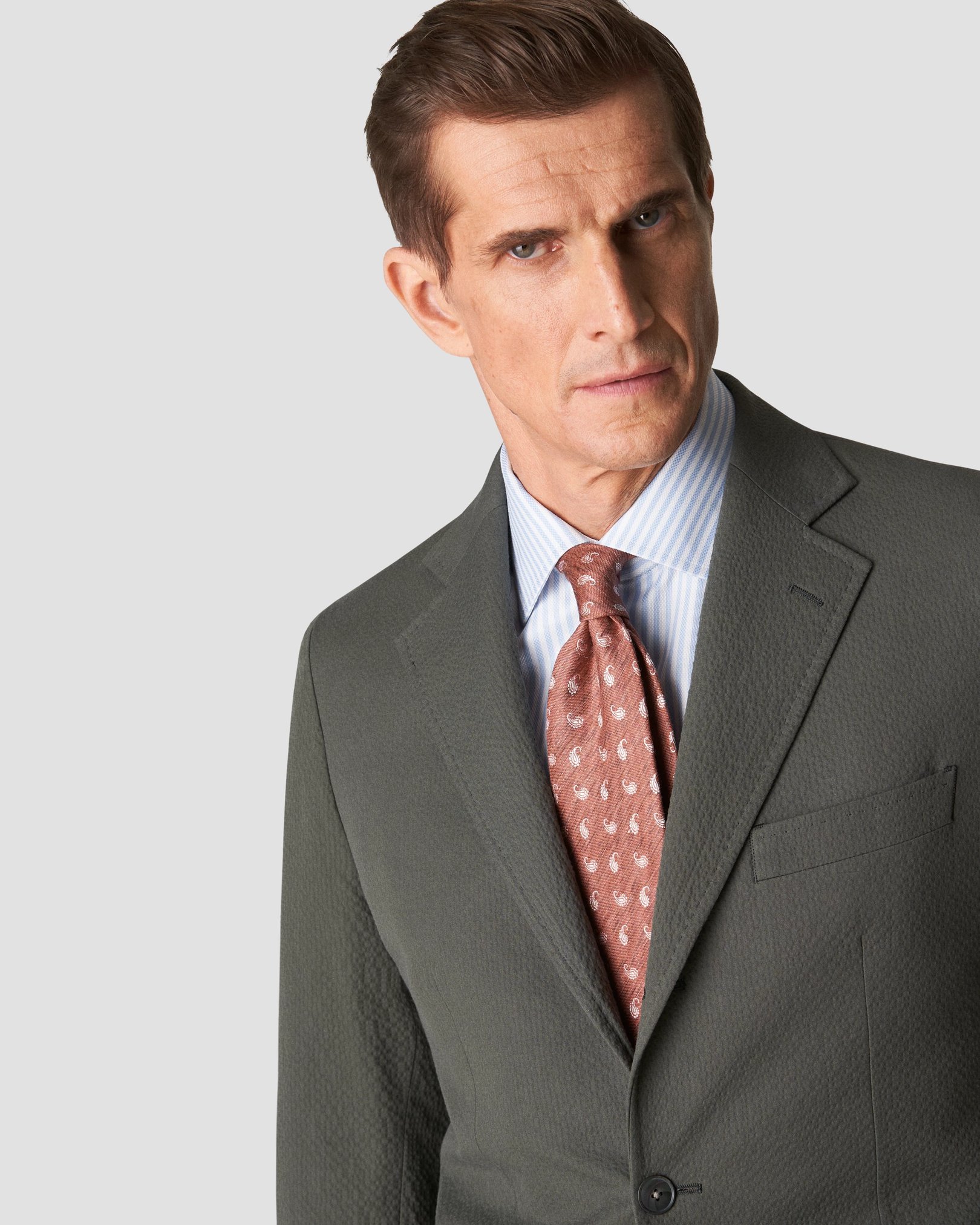 Eton - light blue signature twill classic stripes