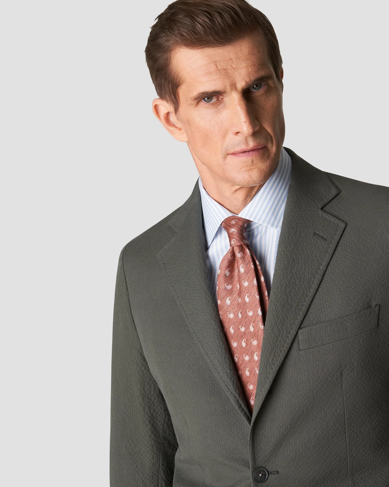 Eton - light blue signature twill classic stripes