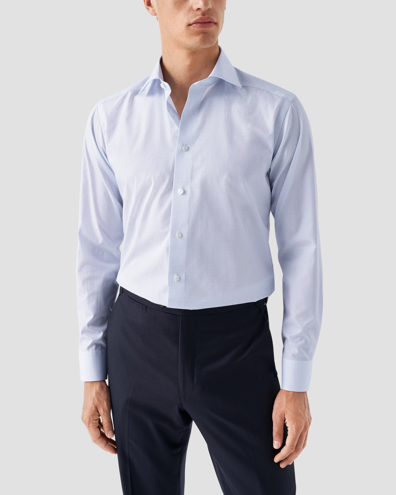 Eton - Chemise bleu ciel imprimé micro-motif