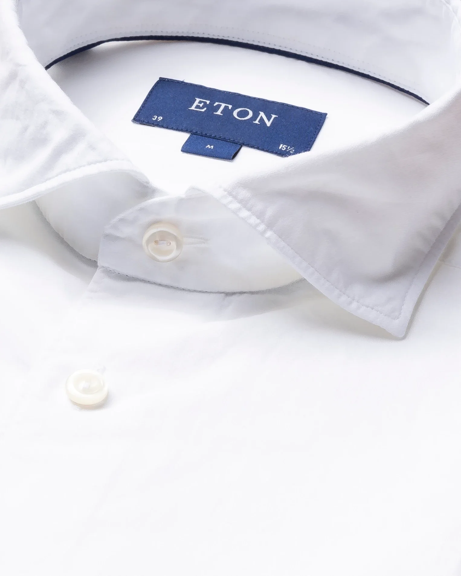 Eton - white cotton silk shirt soft wide