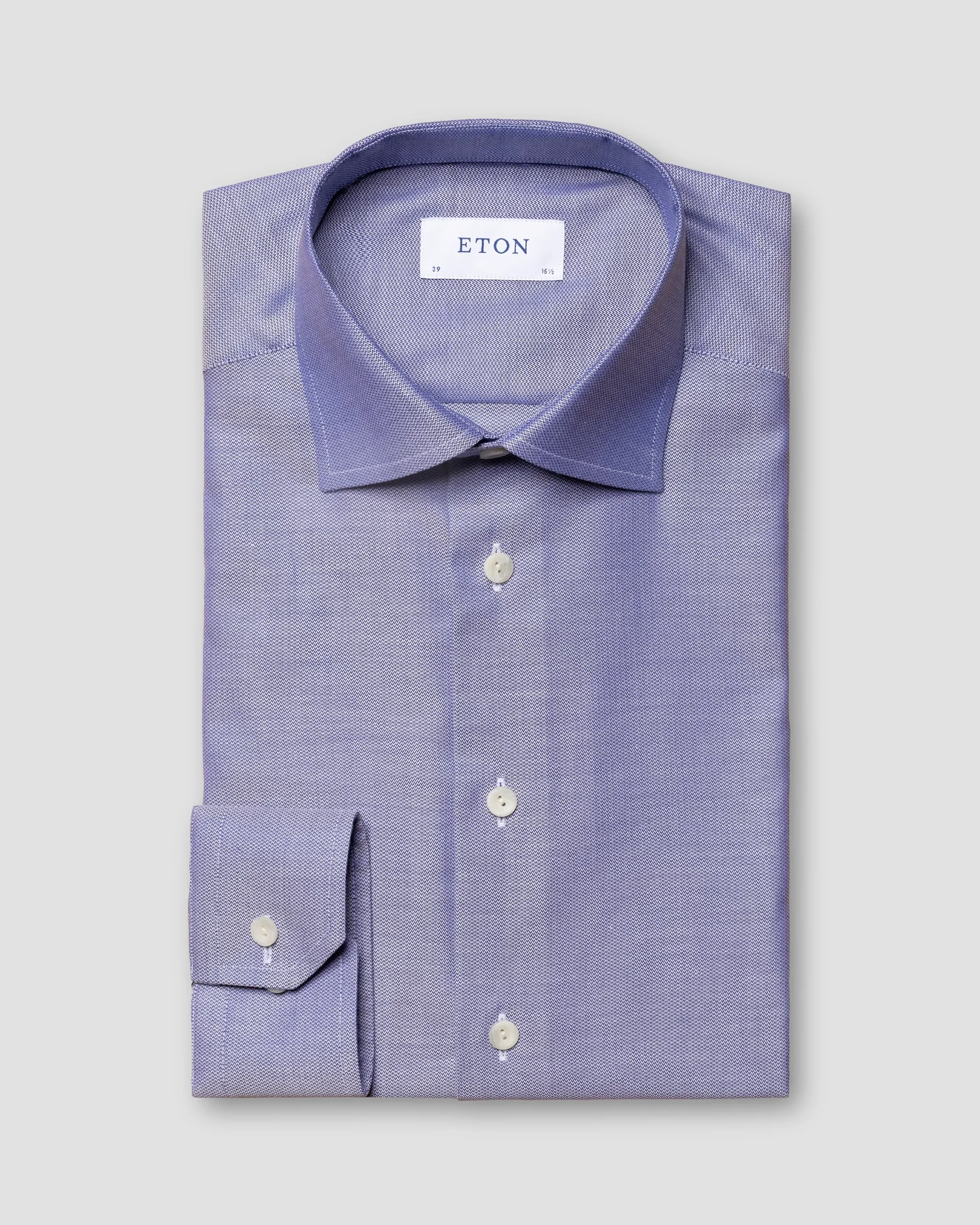 Eton - dark blue cotton tencel shirt