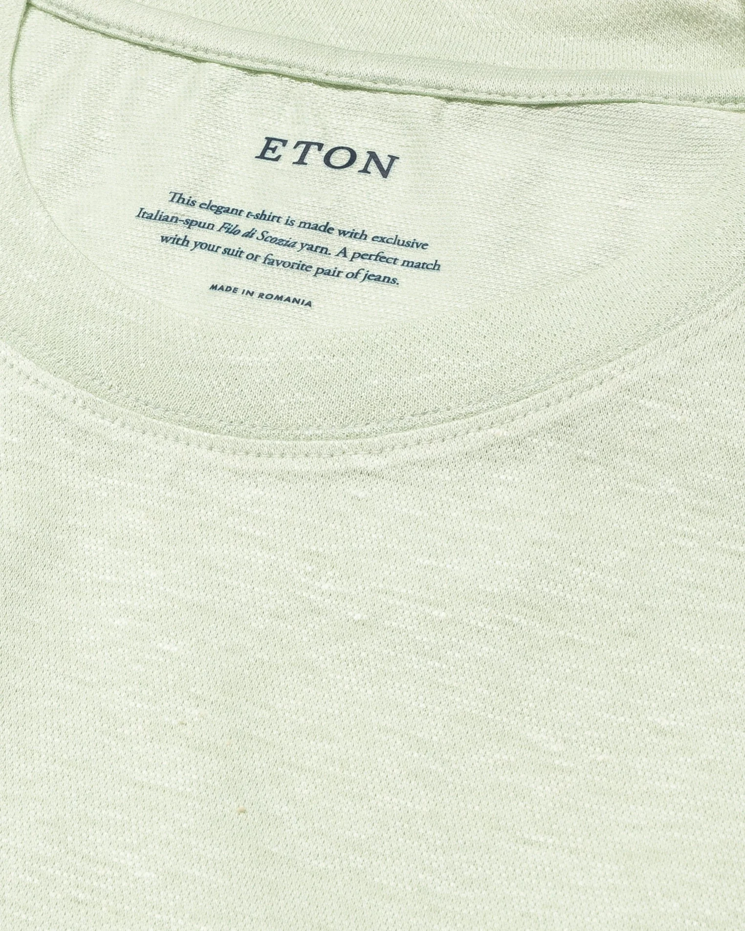Eton - light green pique short sleeve