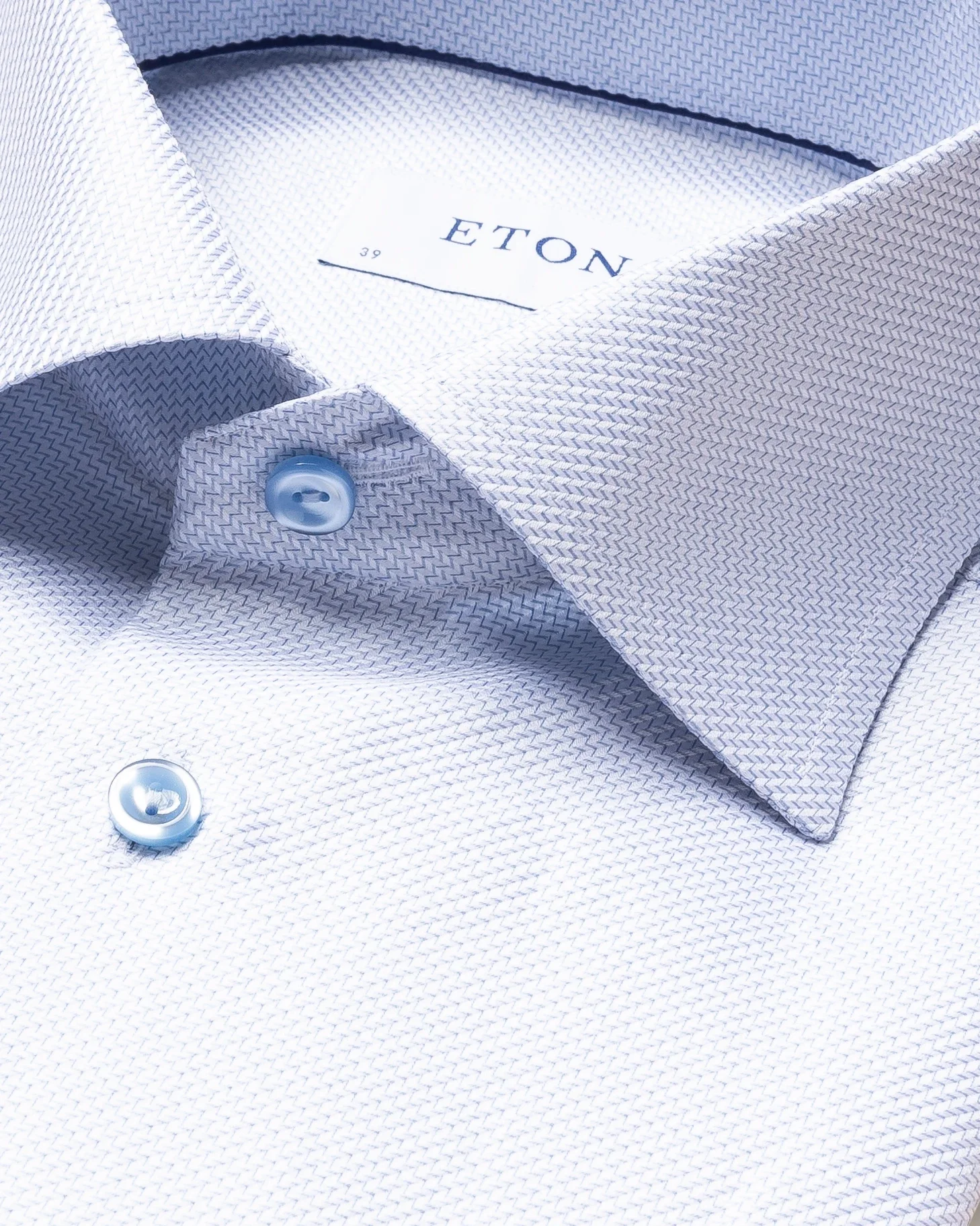 Eton - light blue zic zac king twill shirt