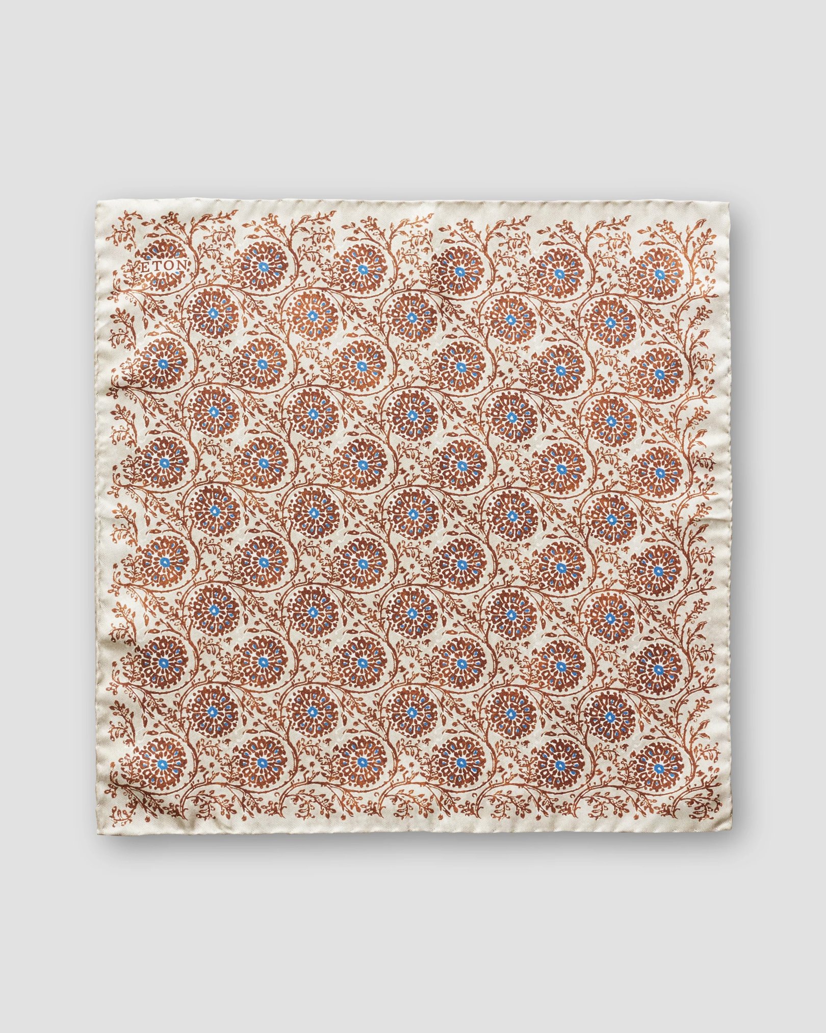 Eton - beige geometric circles pocket square