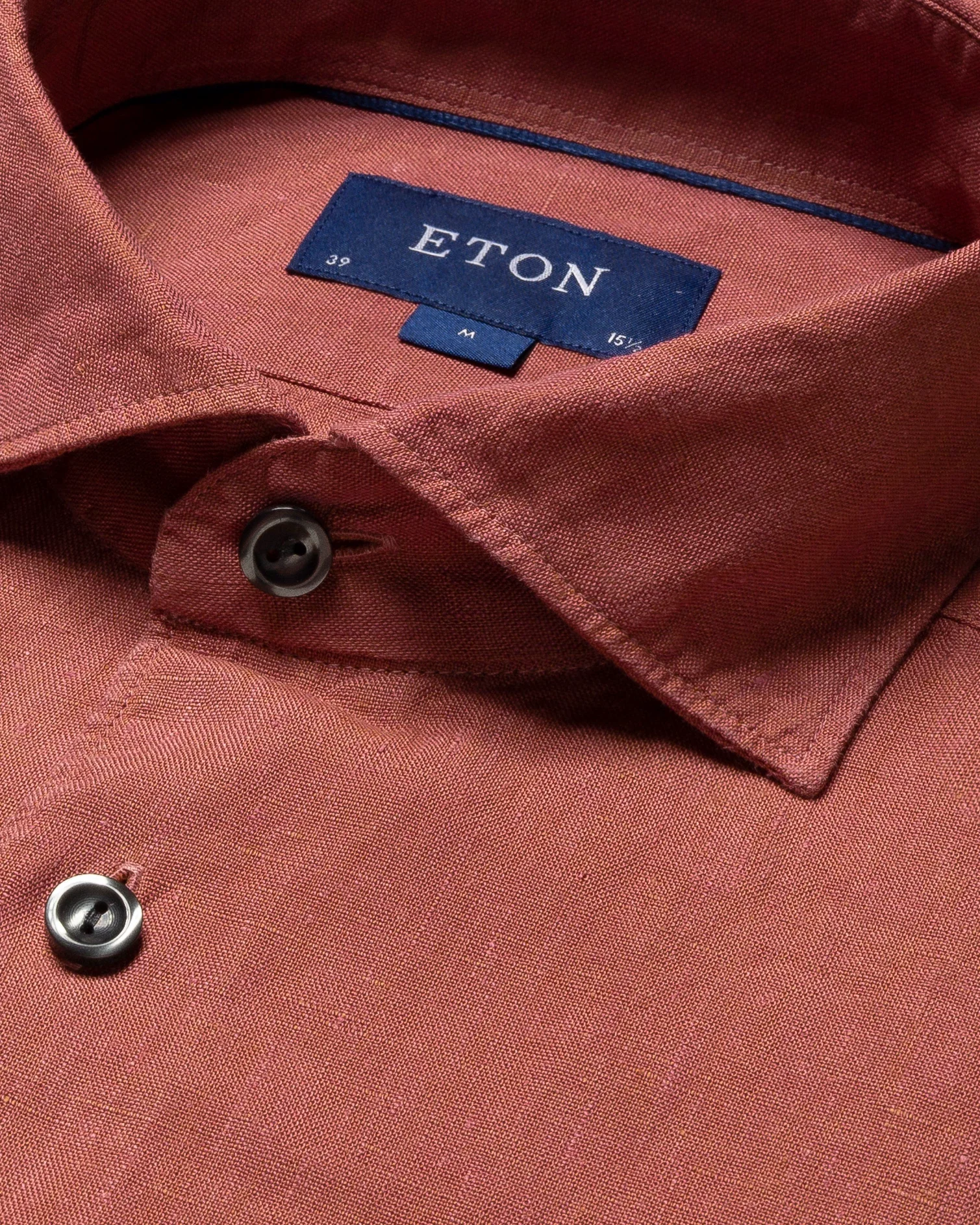 Eton - mid red linen polo shirt
