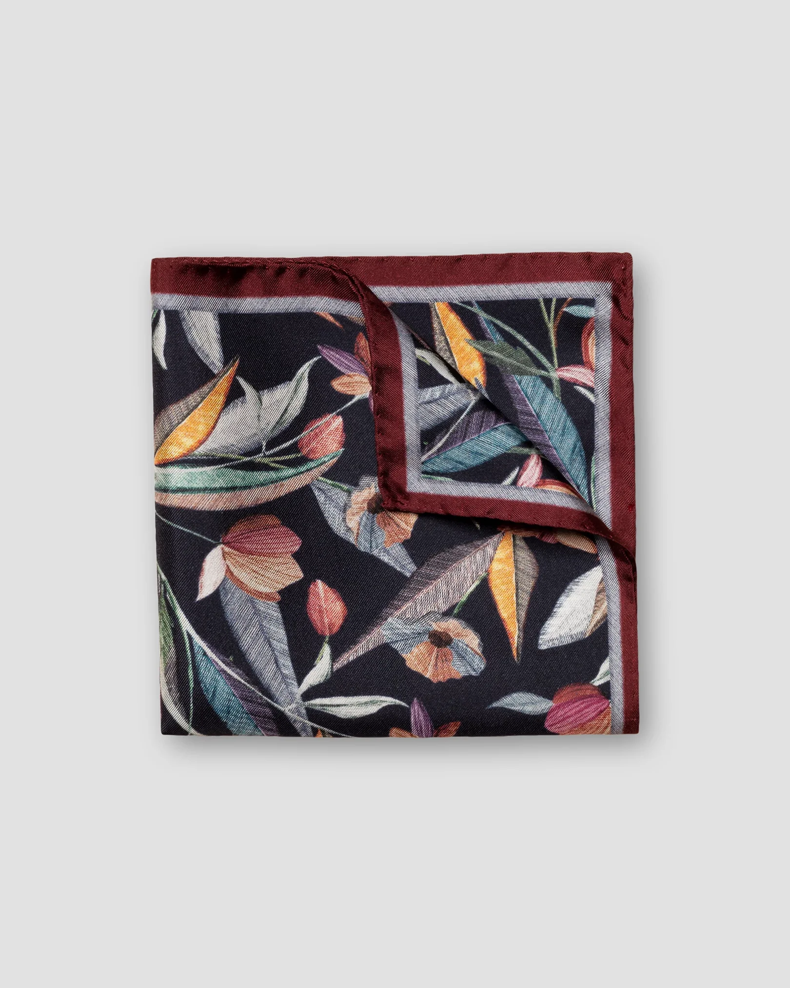 Eton - navy blue flower printed pocket square