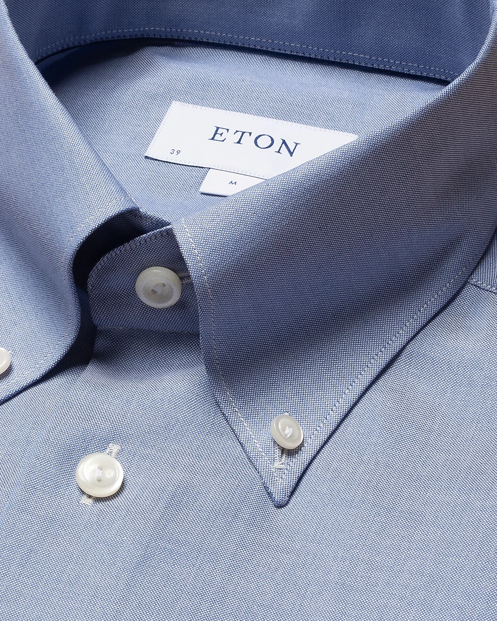 Eton - dark blue wrinkle free oxford