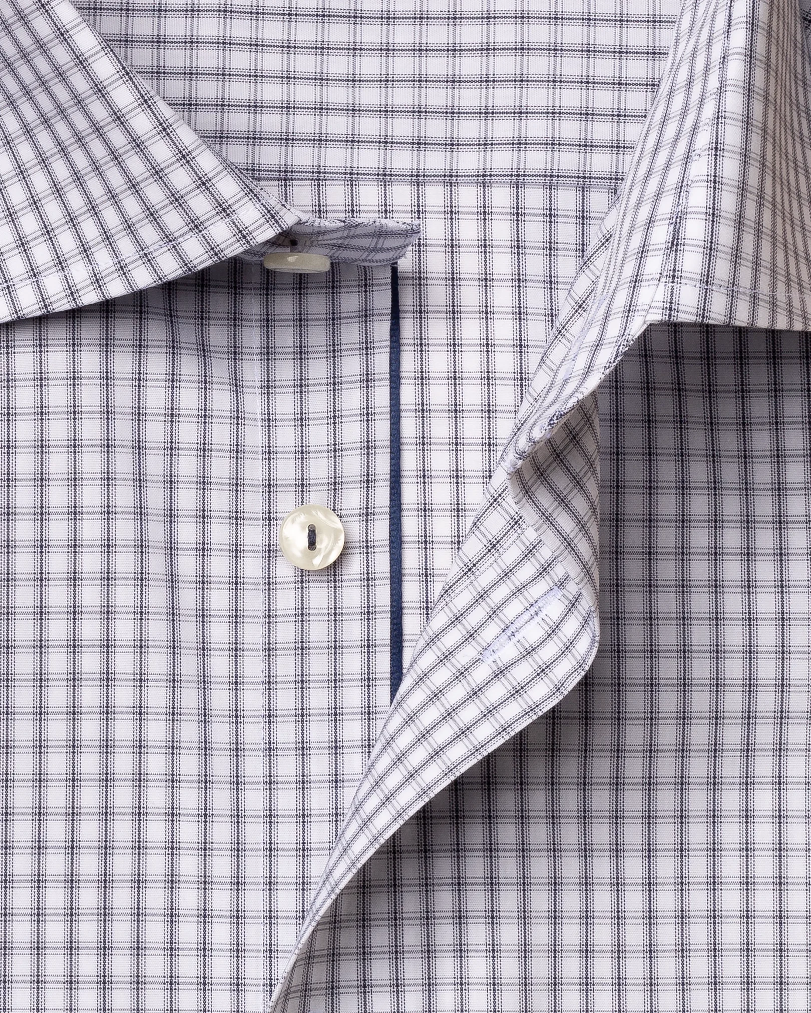 Eton - navy checks poplin shirt