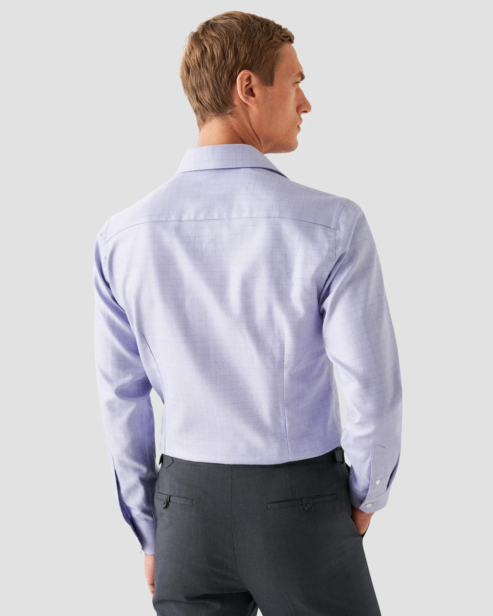 Eton - light purple textured twill
