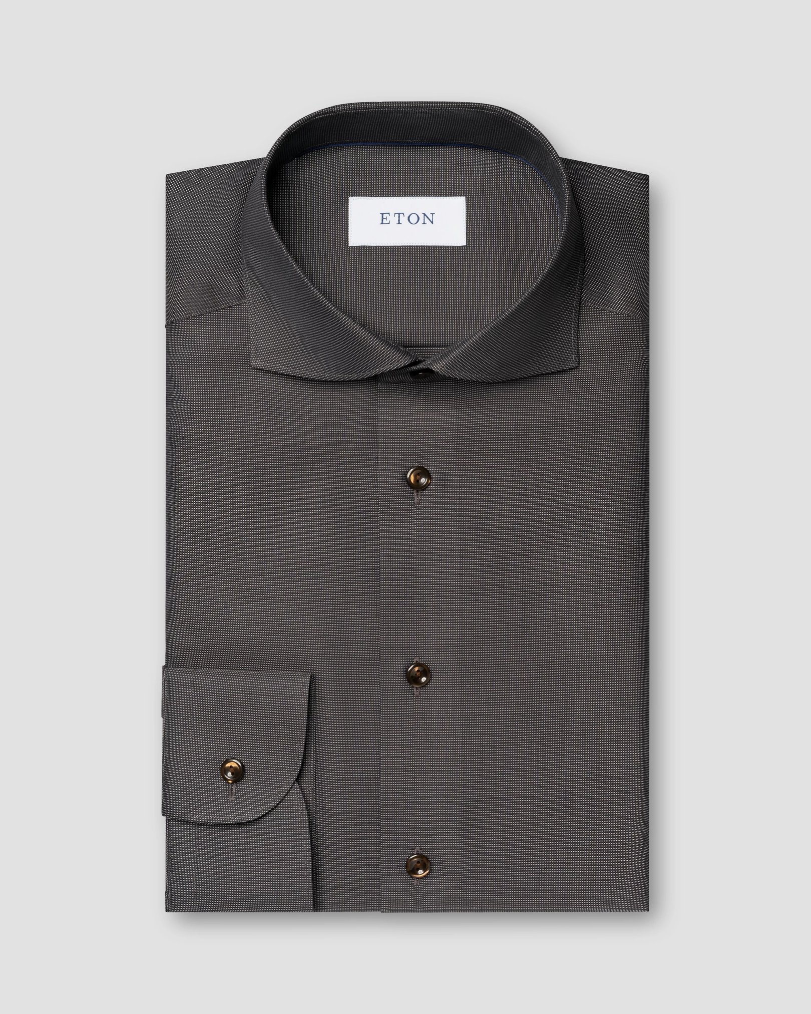 Eton - beige semi solid signature dobby shirt