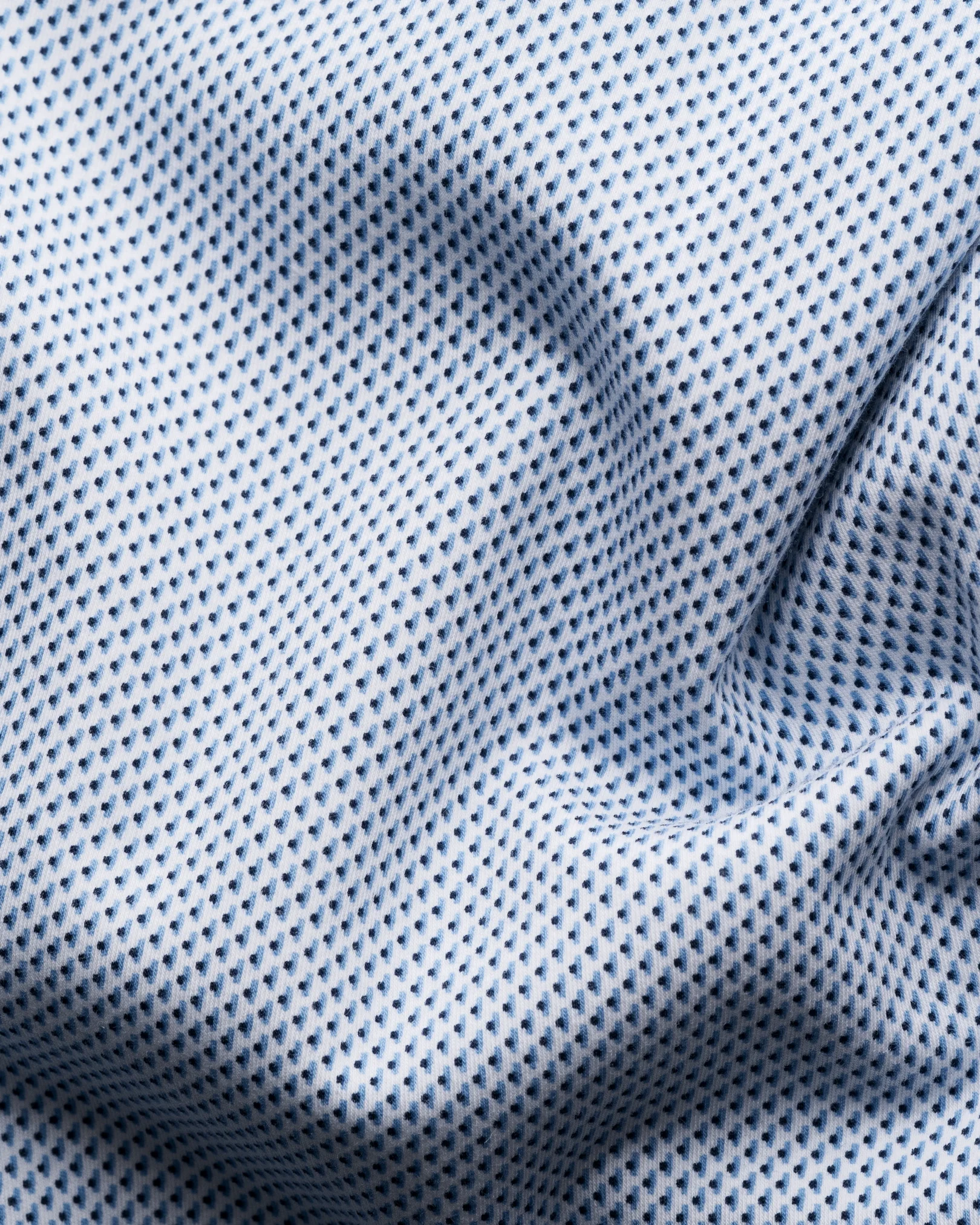 Eton - light blue geometric cotton four way stretch shirt