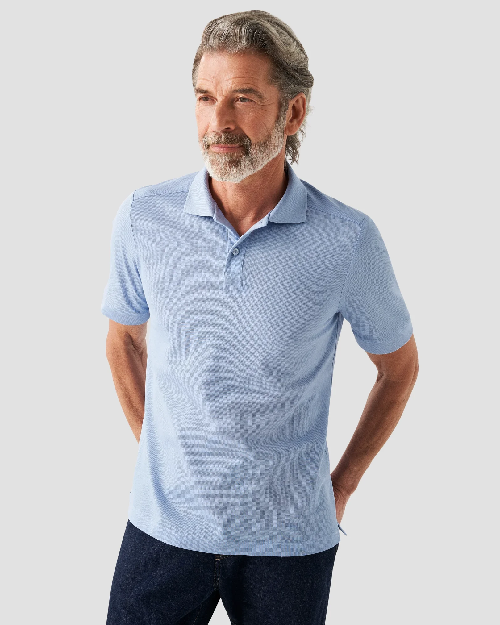 Eton - light blue doub heavy piquet