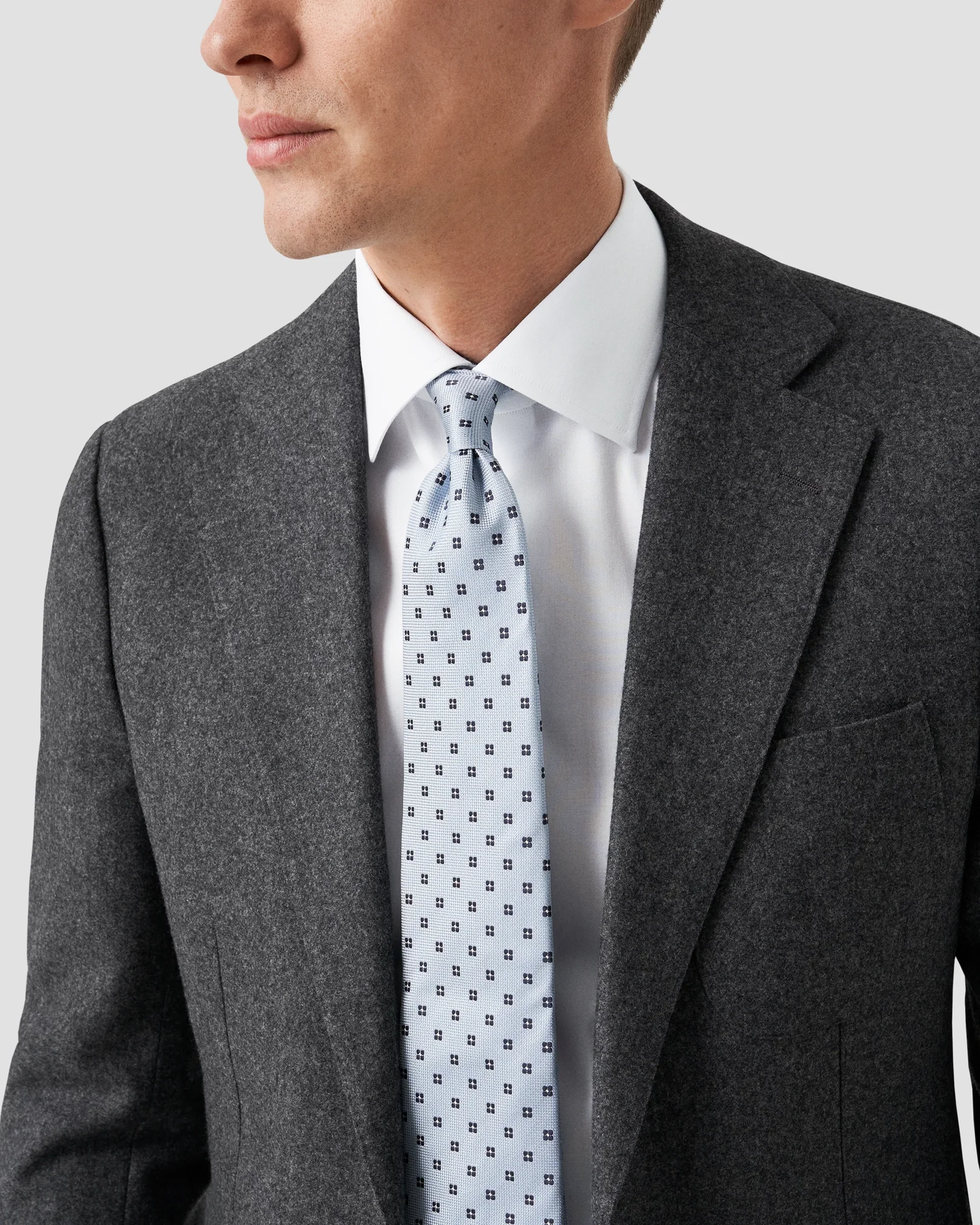 Eton - white signature twill floral details shirt