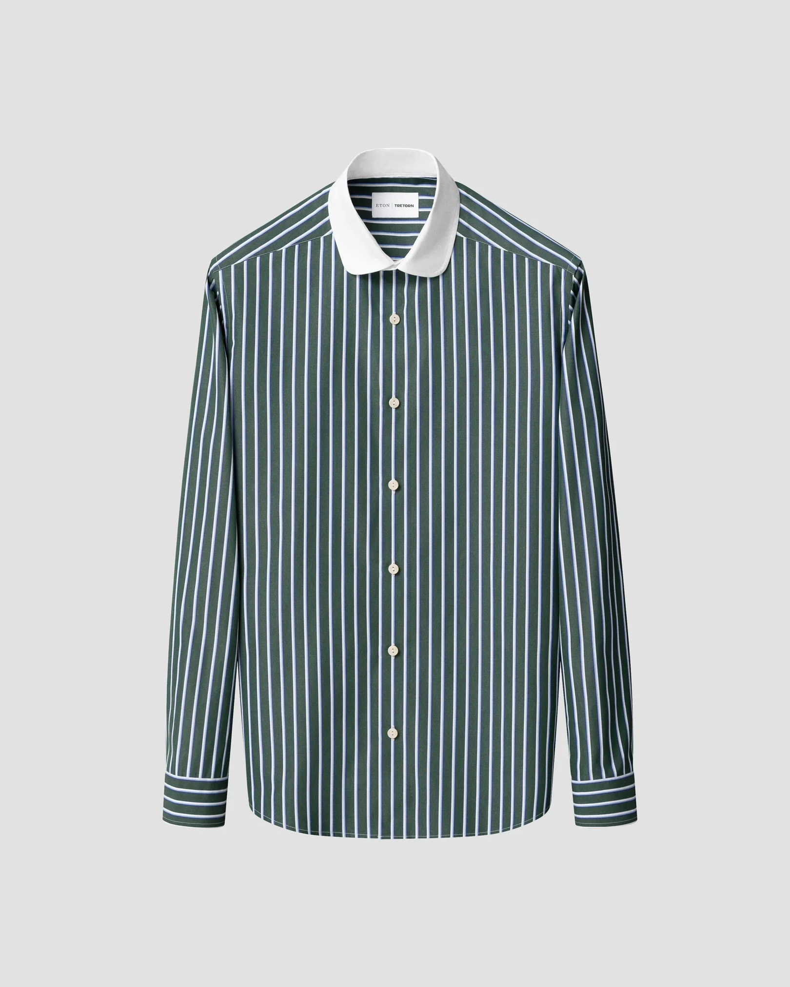 Eton - striped club collar shirt