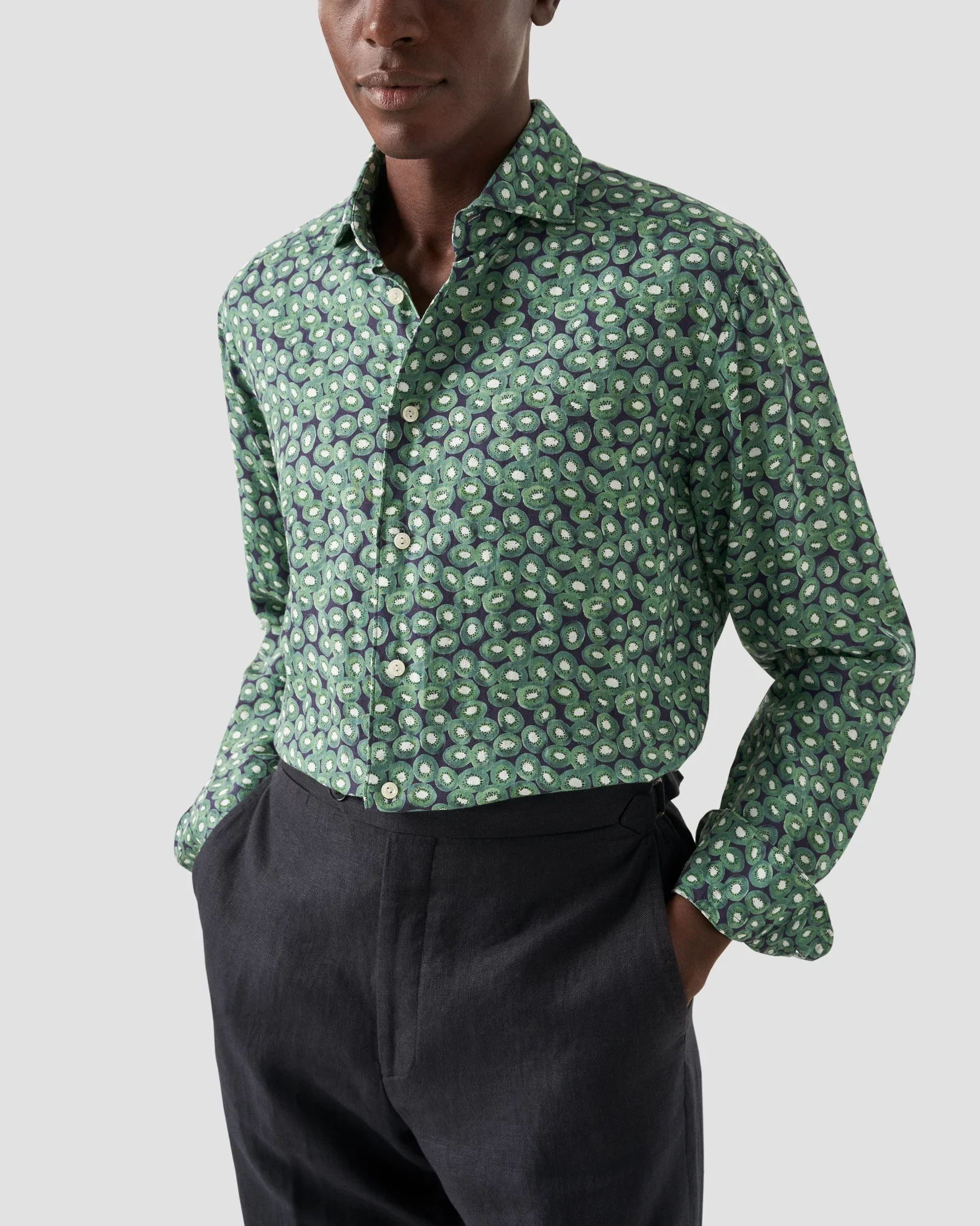 Eton - kiwi linen shirt