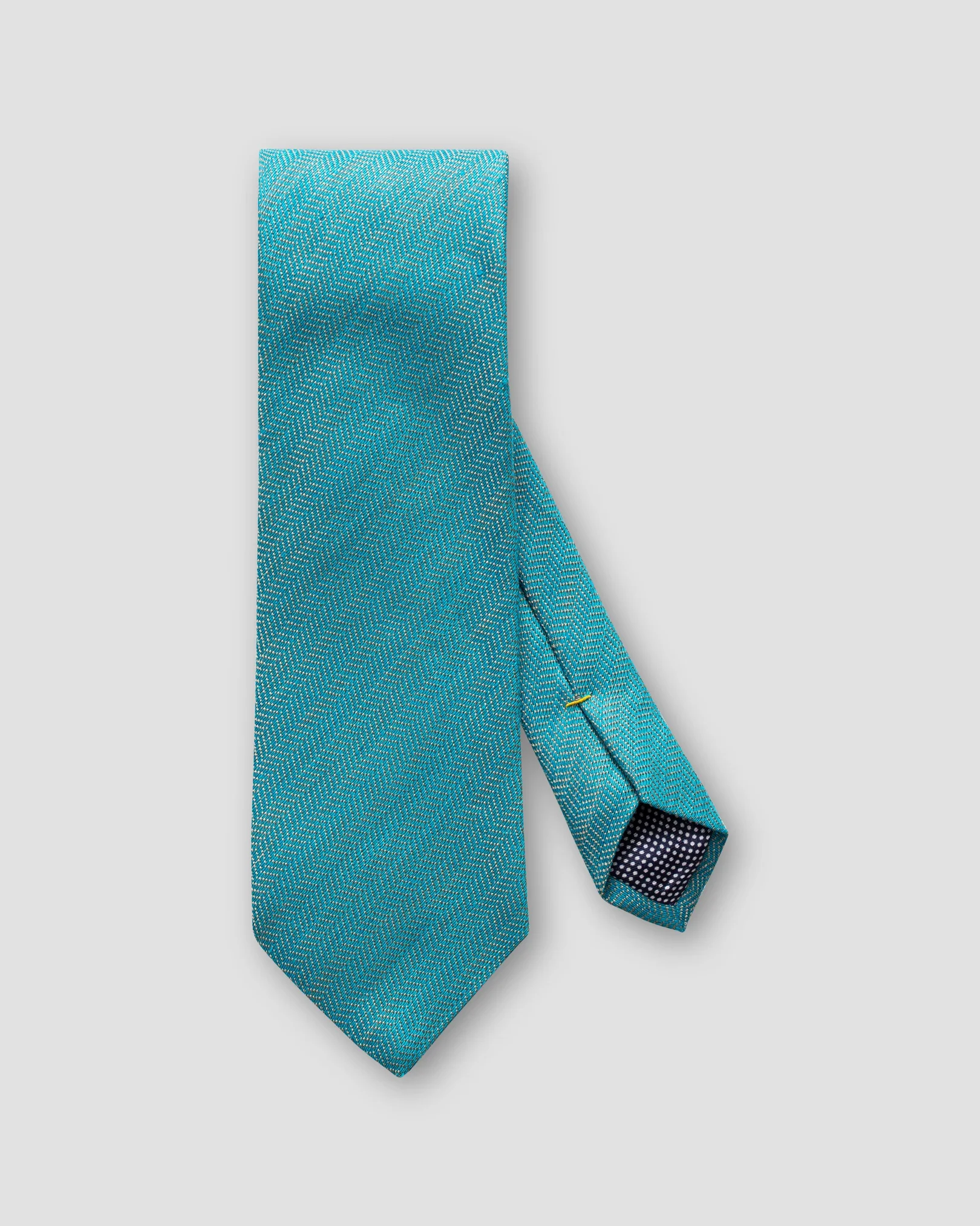 Eton - turquoise cotton linen silk tie