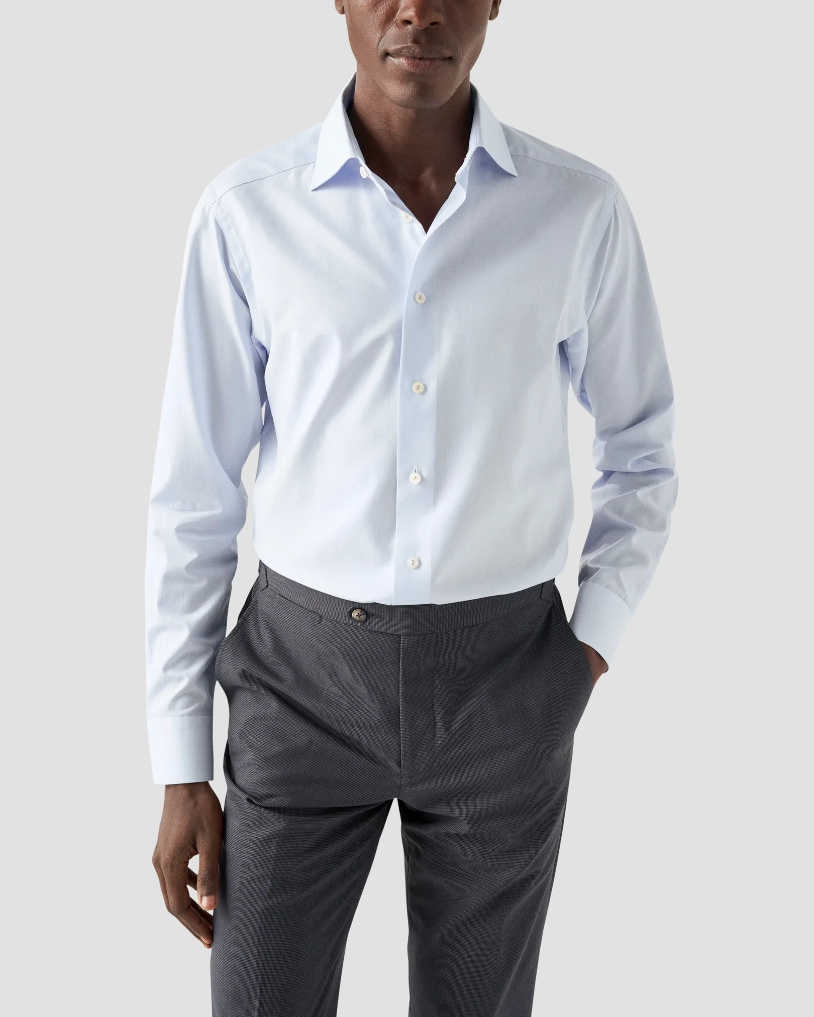 Eton - light blue twill passpoal shirt