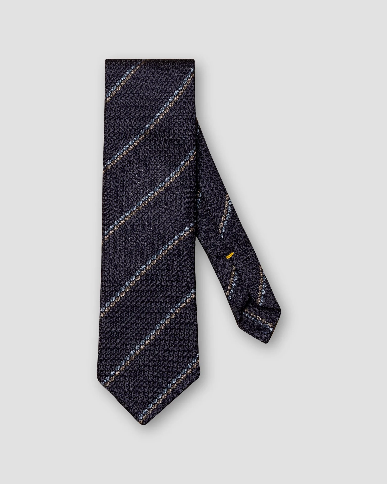 Eton - blue and light brown striped grenadine tie