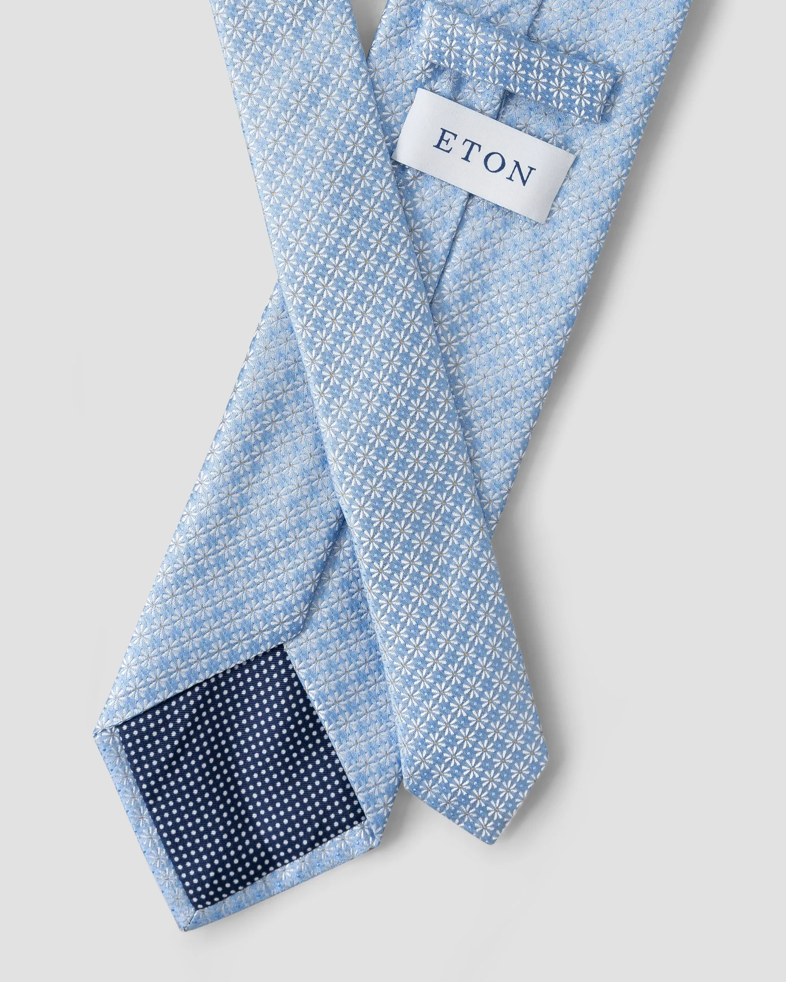 Eton - light blue micro floral tie