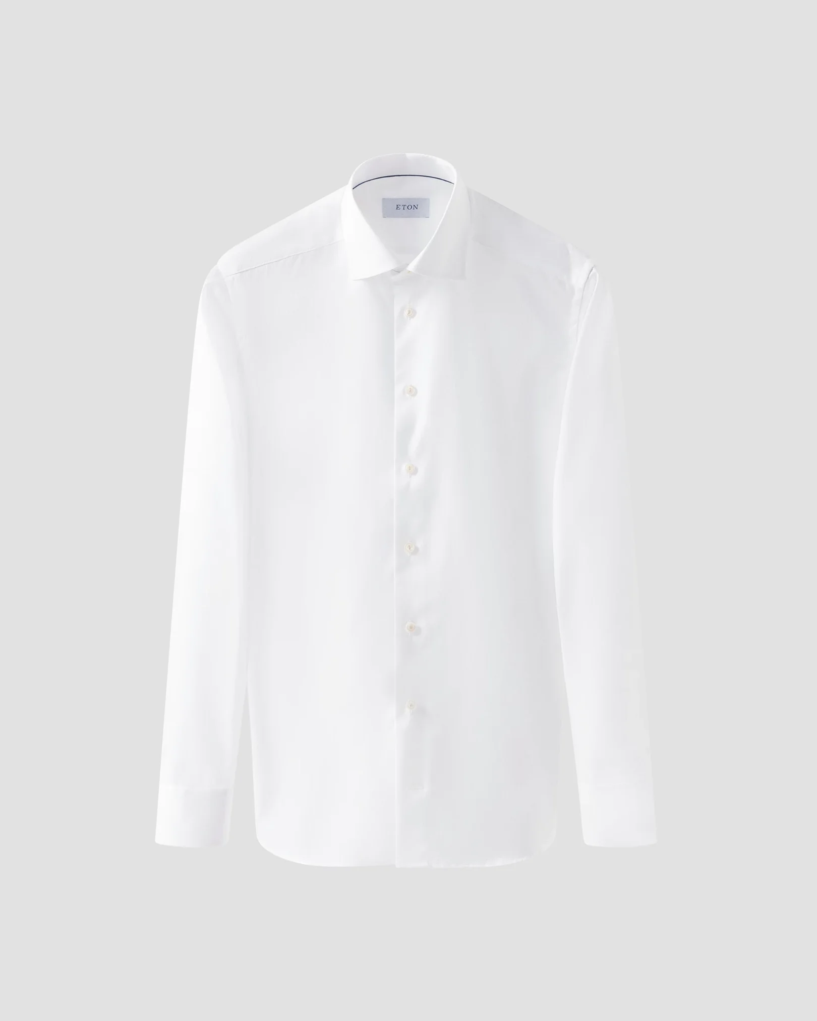 Eton - white textured herringbone shirt