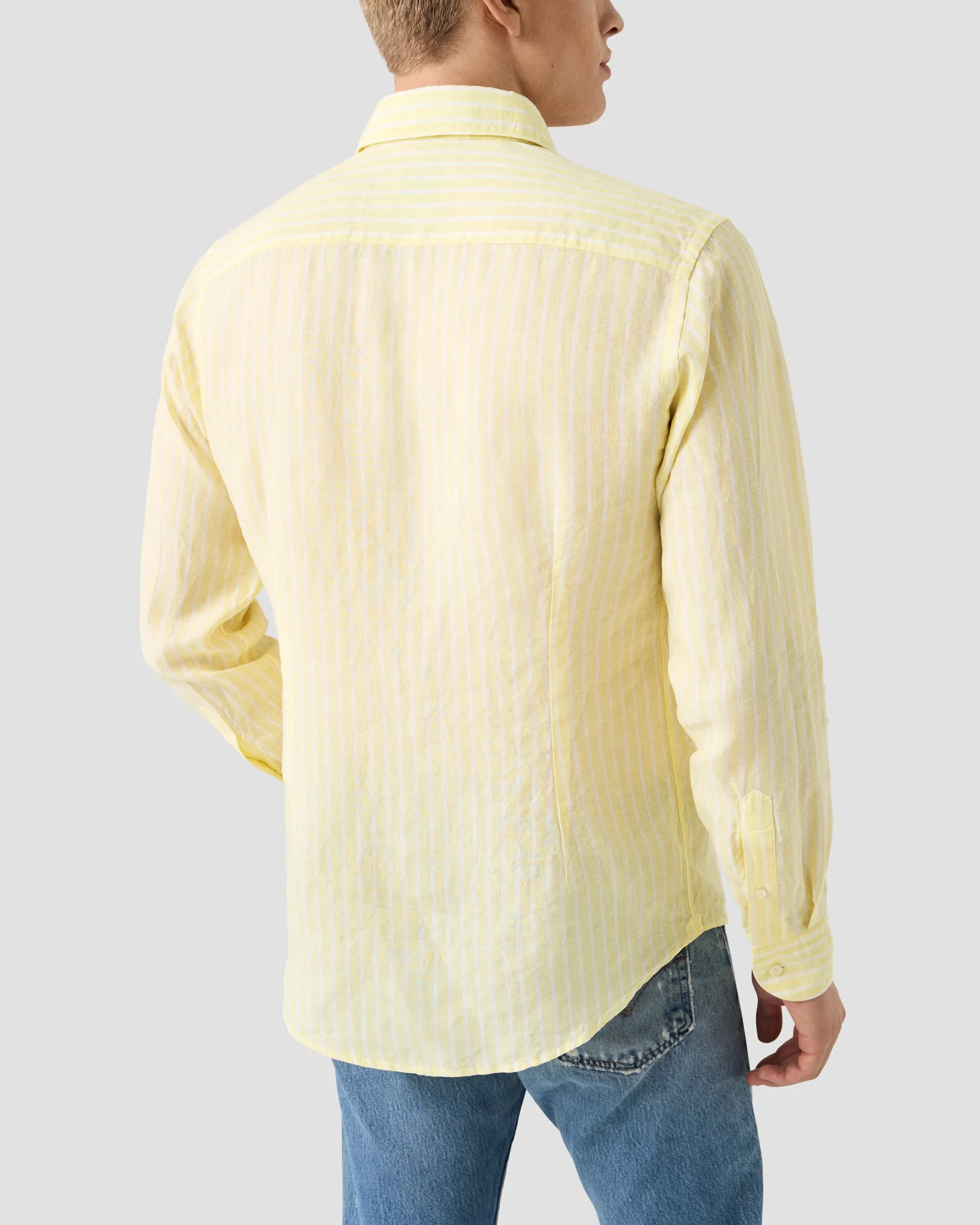 Eton - yellow striped linen shirt
