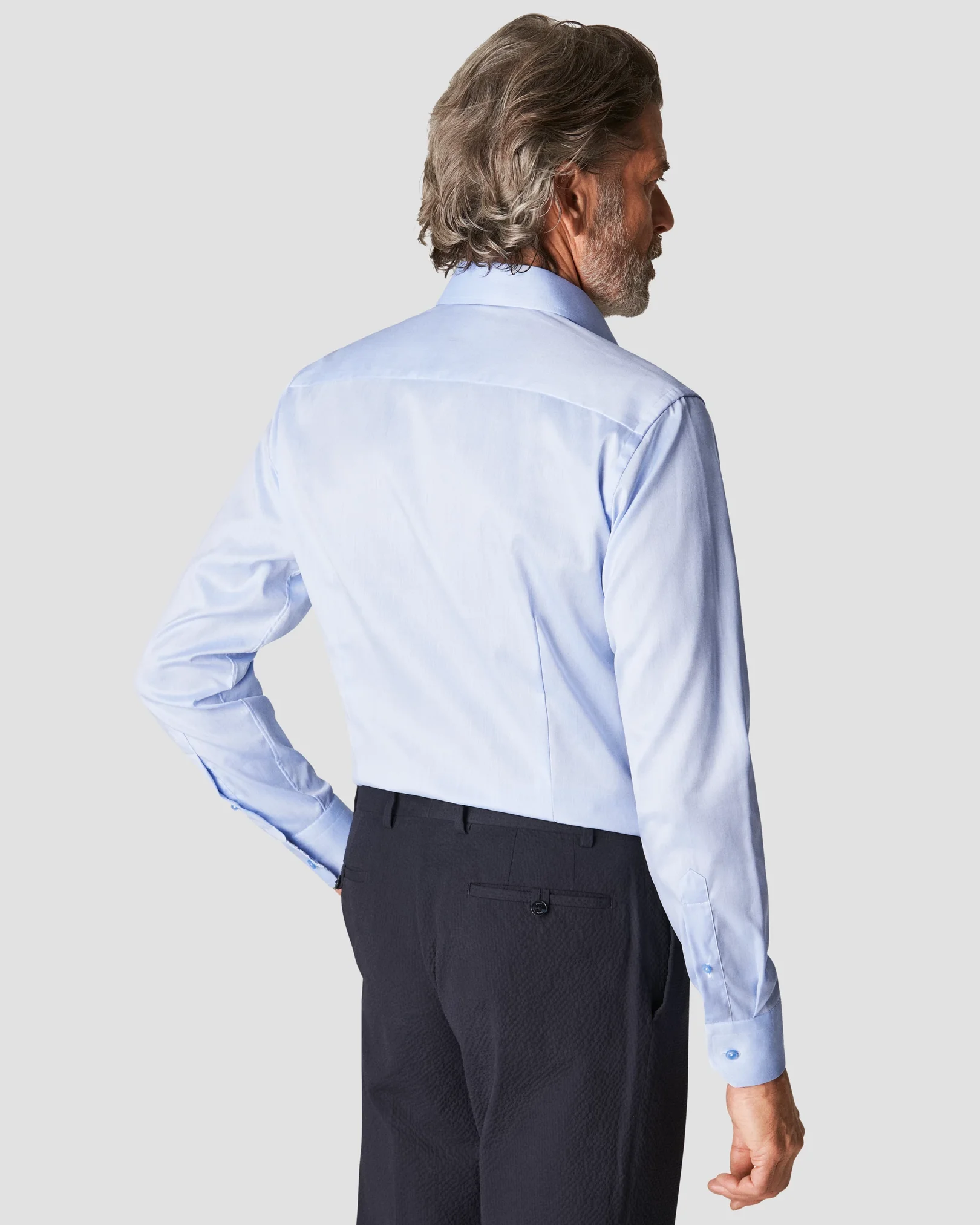 Eton - light blue signature twill floral details