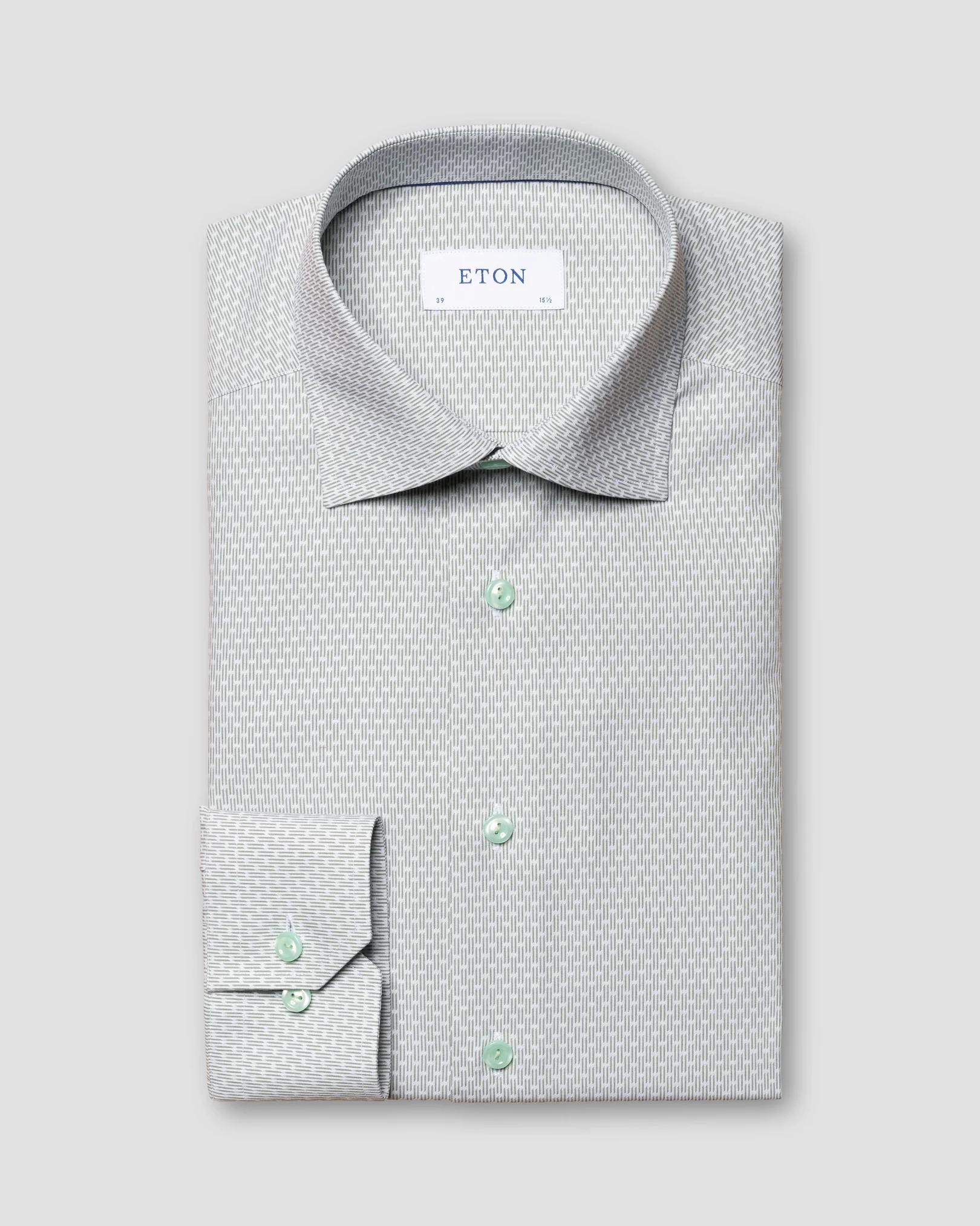 Eton - mid green dobby micro printed