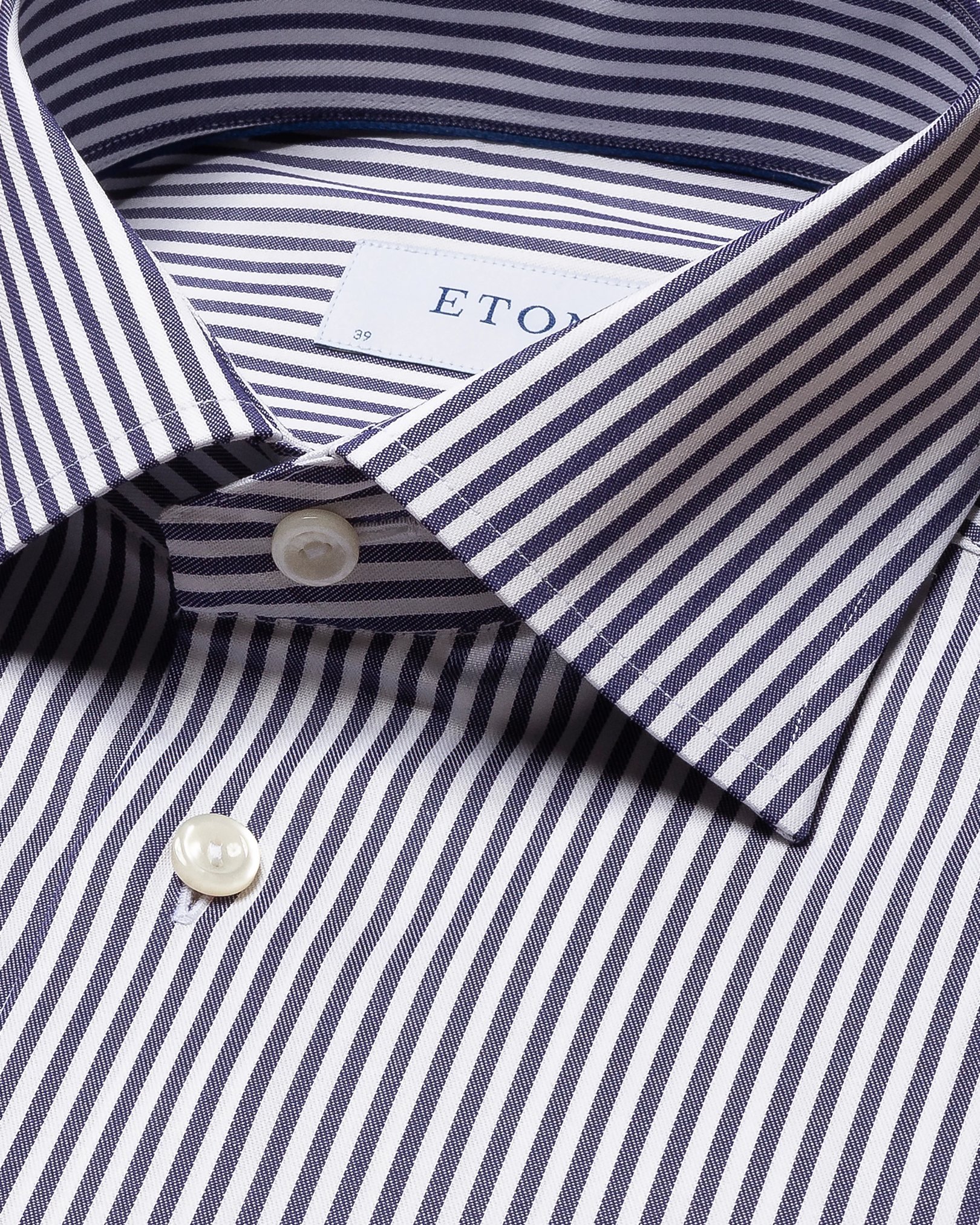 Eton - navy blue signature twill cut away ss