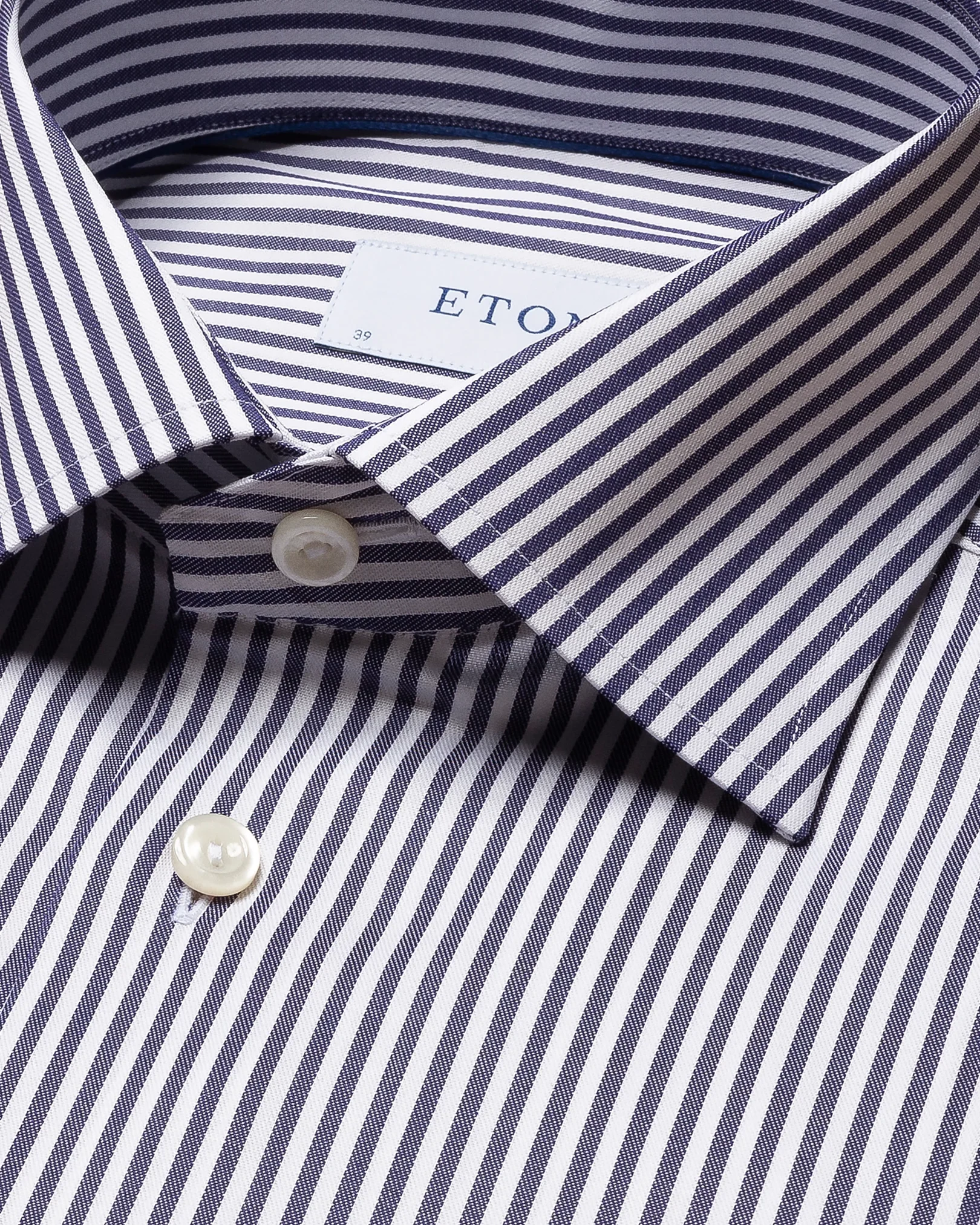 Eton - navy blue signature twill cut away ss