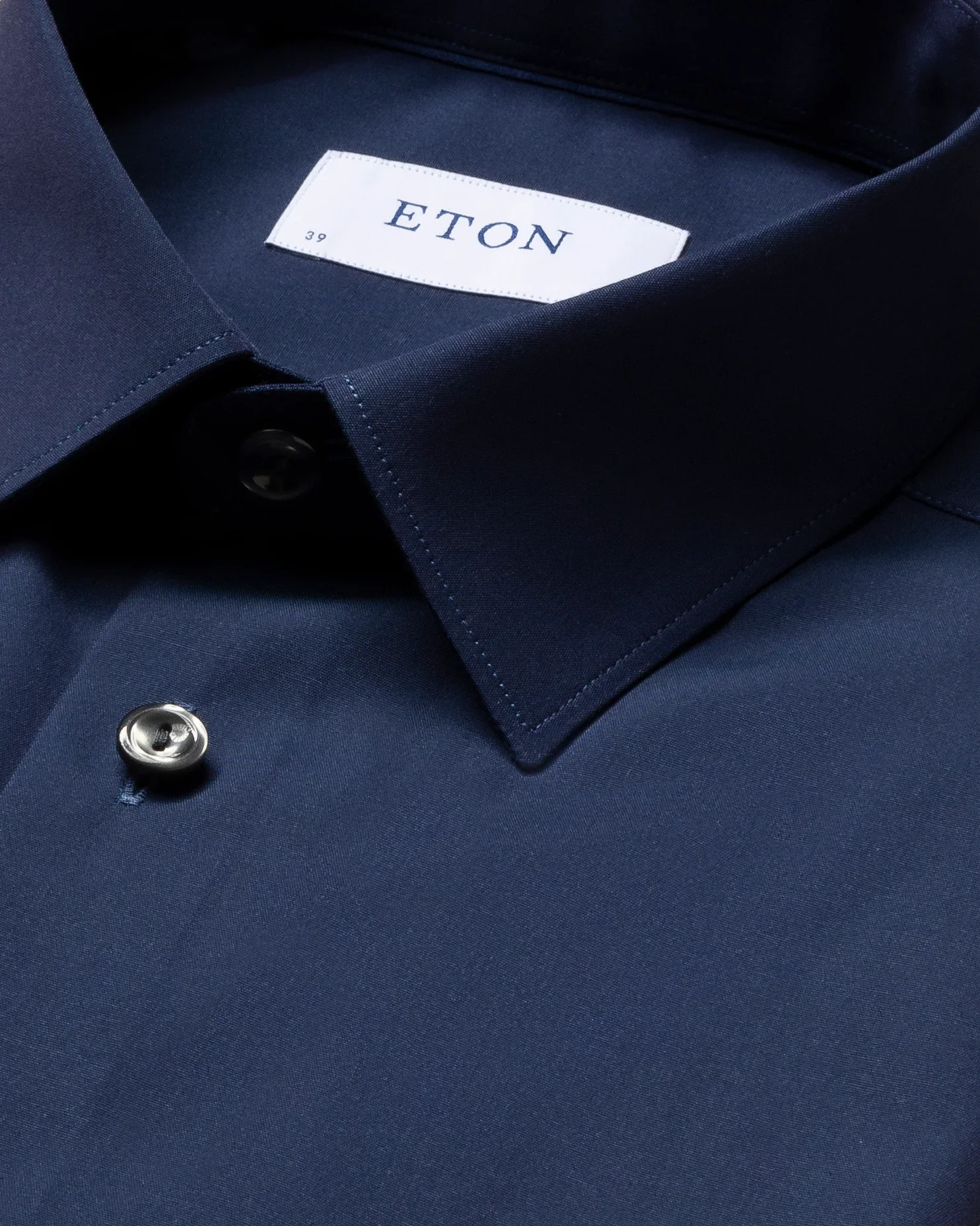 Eton - navy poplin shirt pointed collar