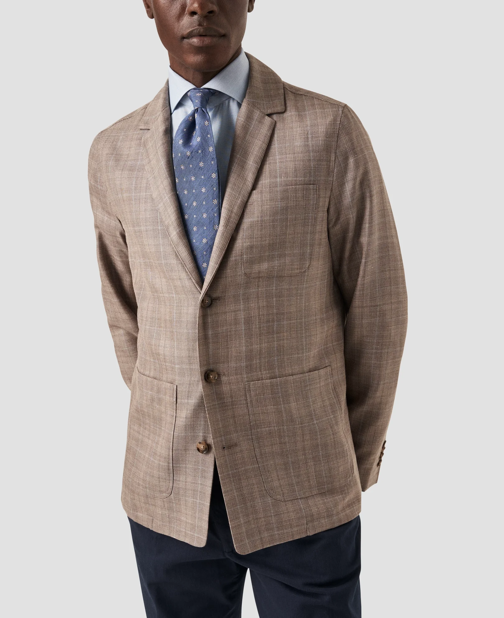 Eton - beige wool linen overshirt