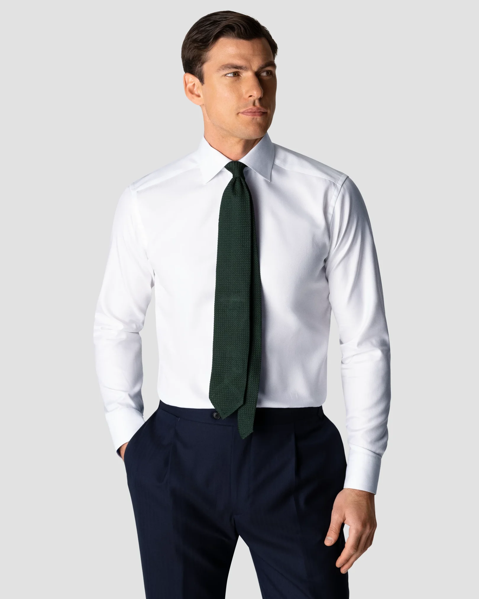 Eton - white signature twill cut ss