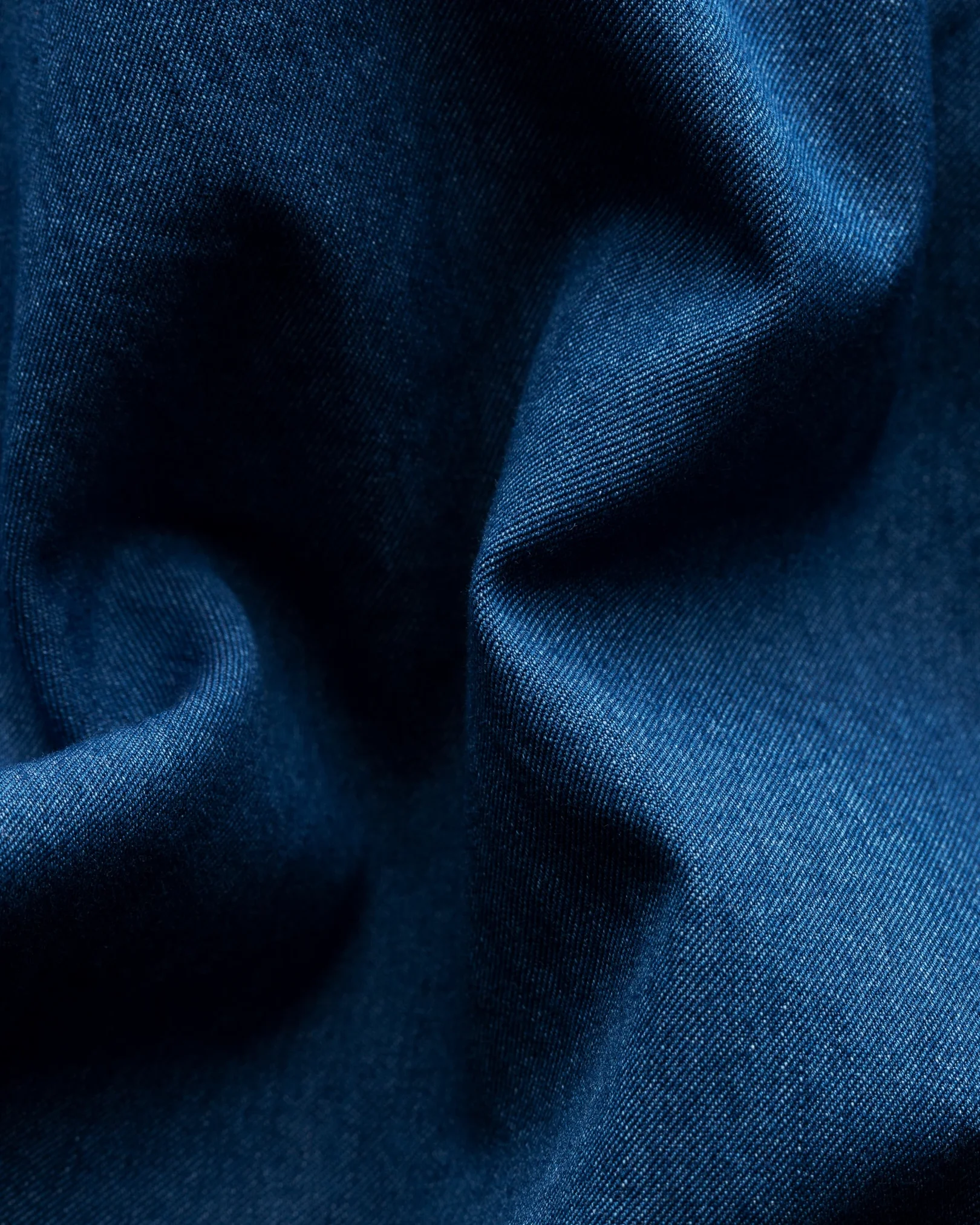 Eton - navy blue indigo button down single rounded cuff