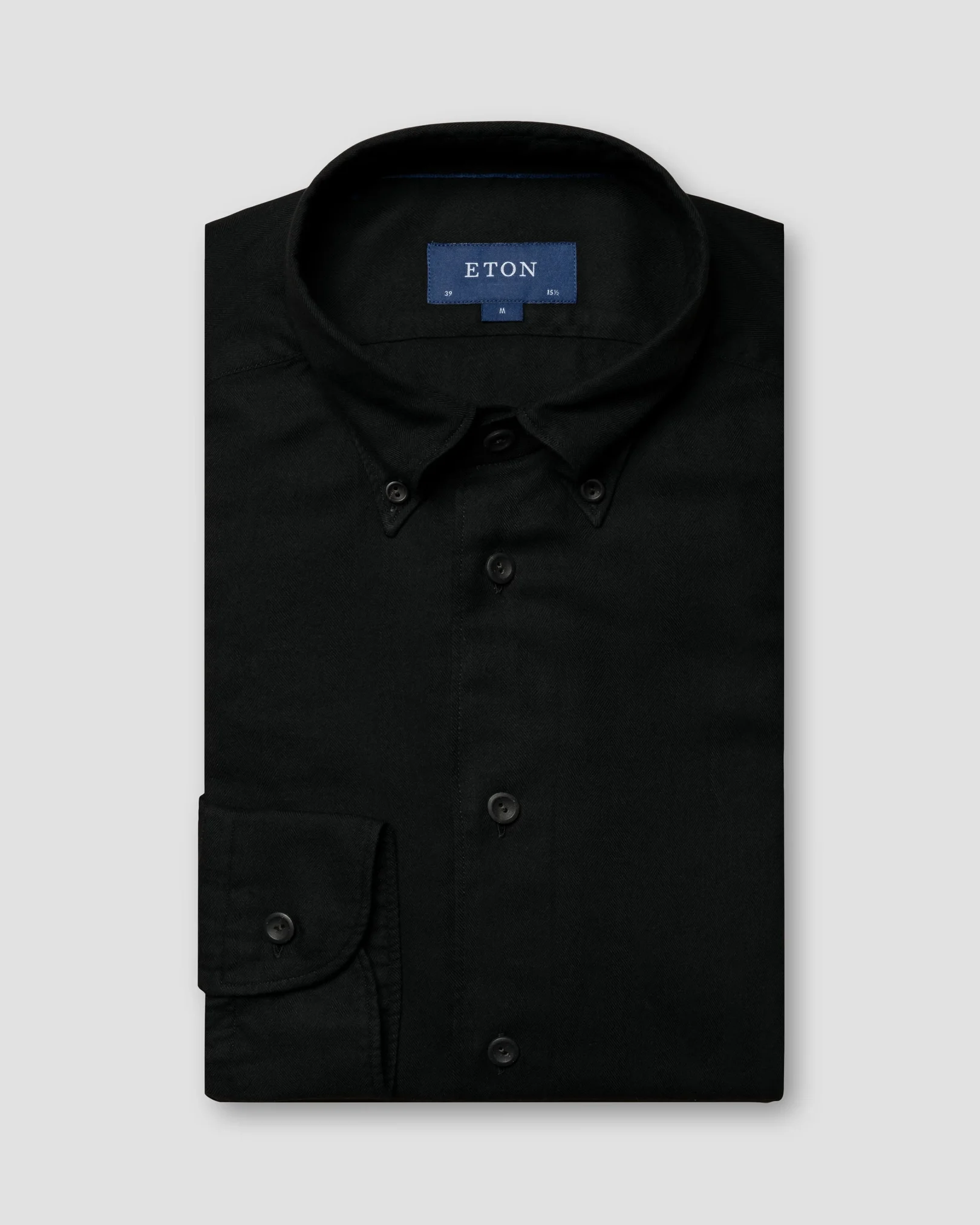 Eton - black lightweight flannel