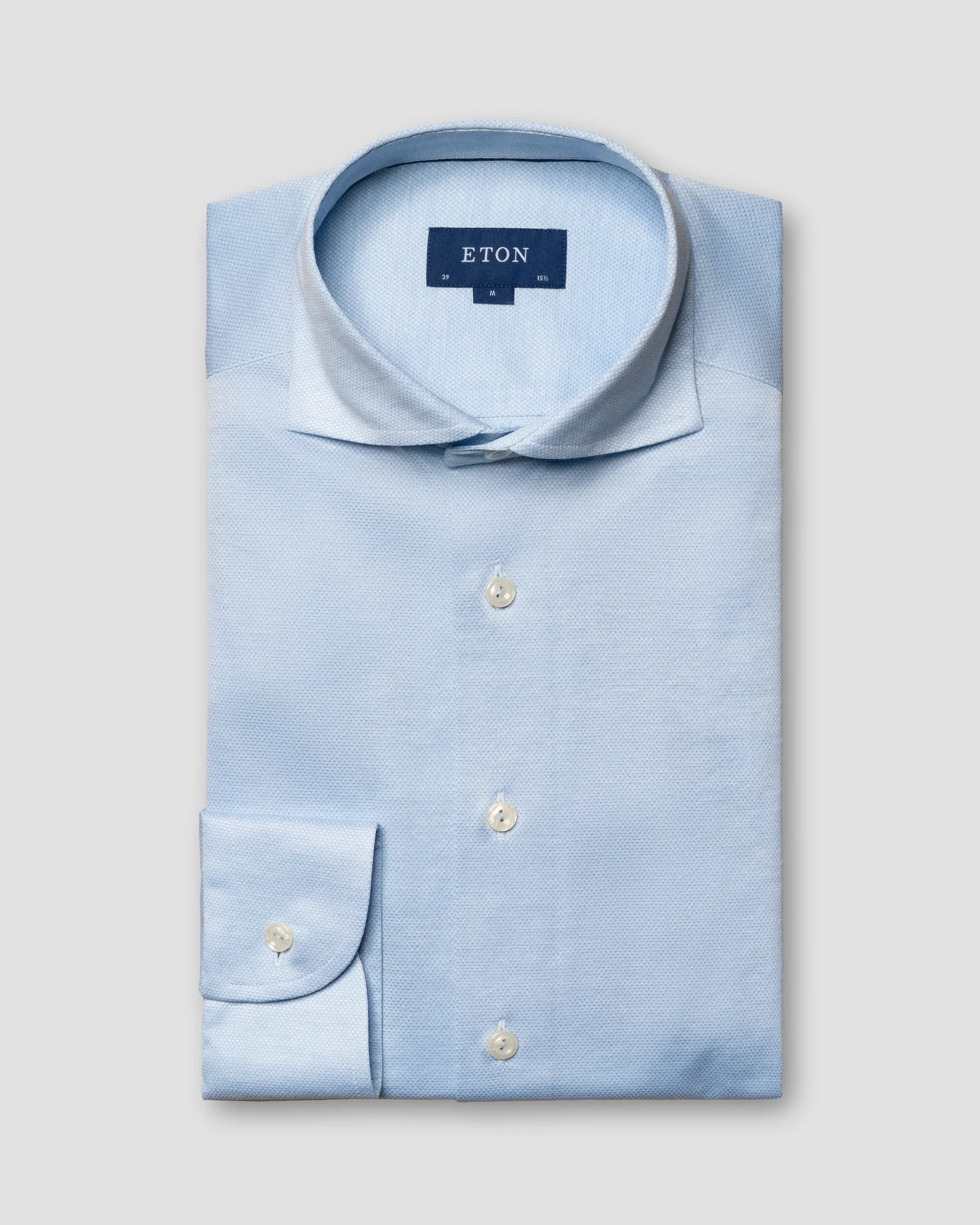 Eton - solid light blue knit king