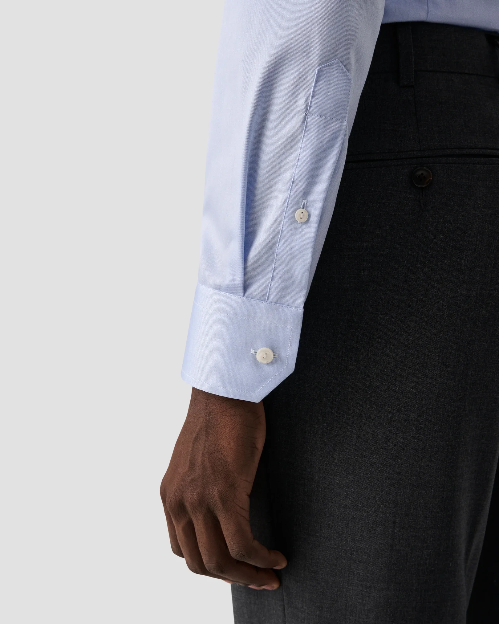 Eton - Light Blue Signature Twill Shirt – Extra Long Sleeves