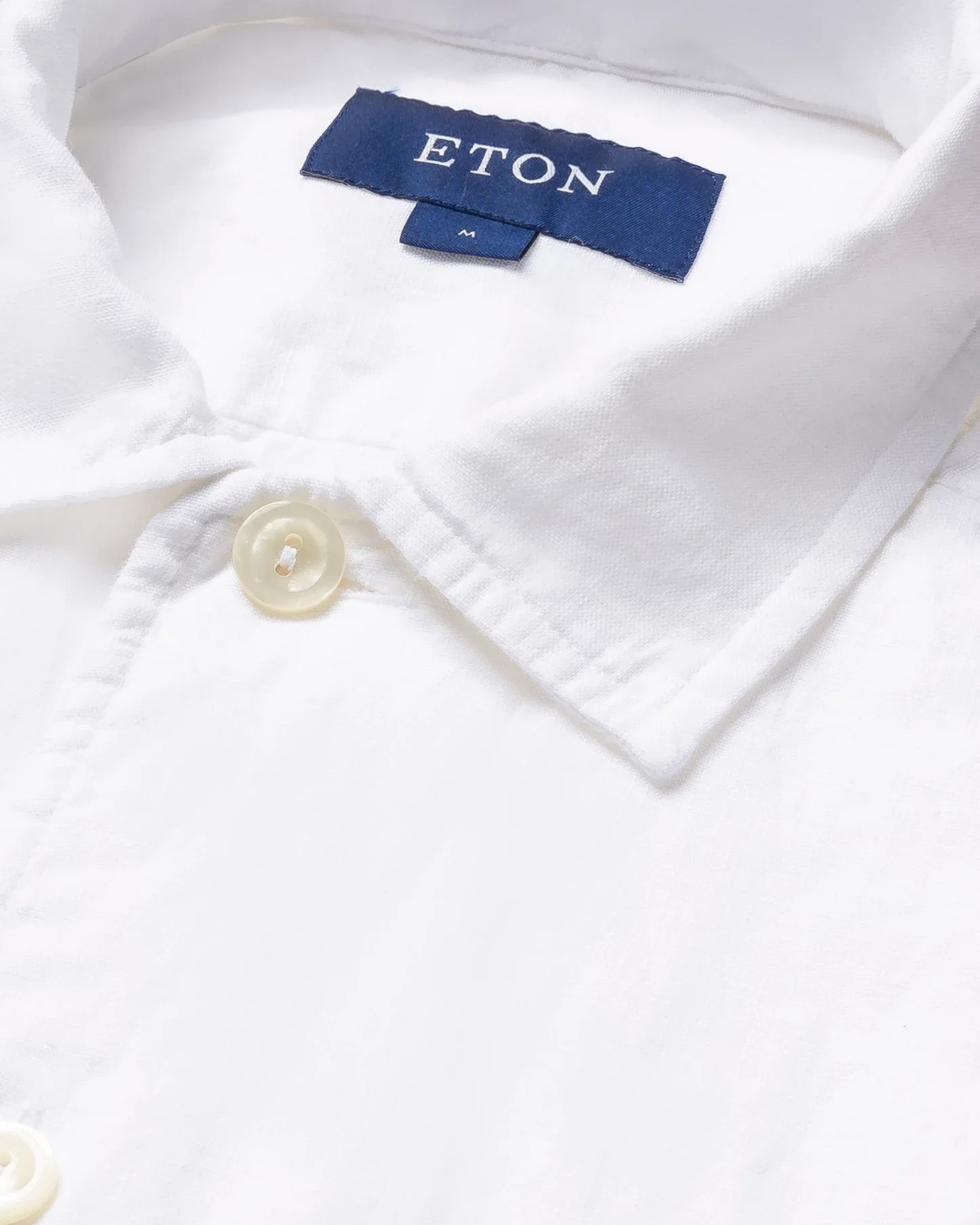Eton - white linen shirt resort short sleeve boxfit box fit