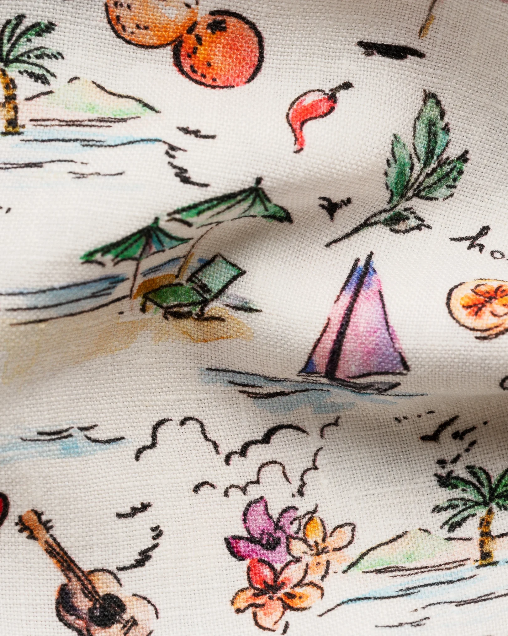 Eton - Motif Print Linen Shirt