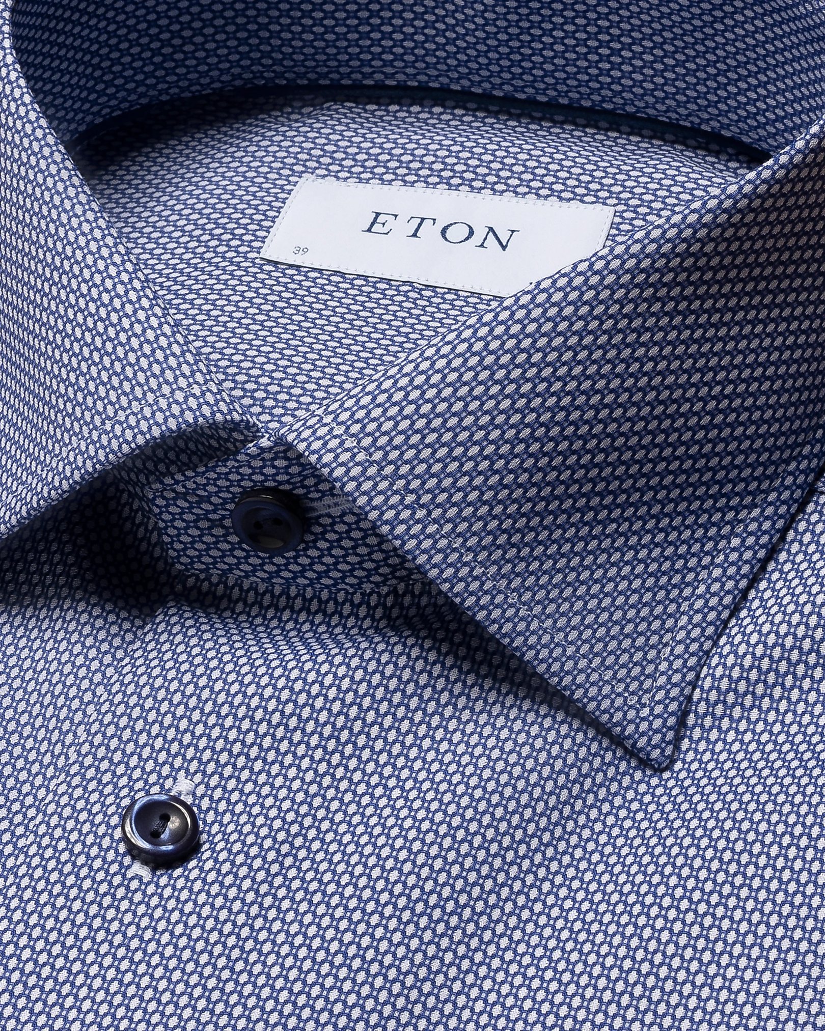Eton - dark blue twill with cut away