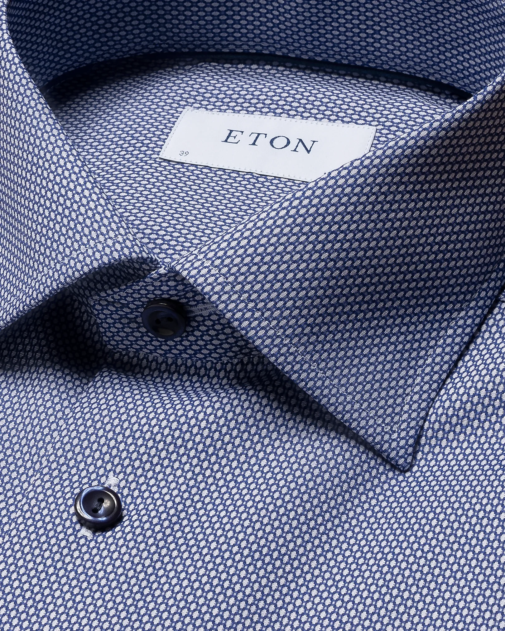 Eton - dark blue twill with cut away