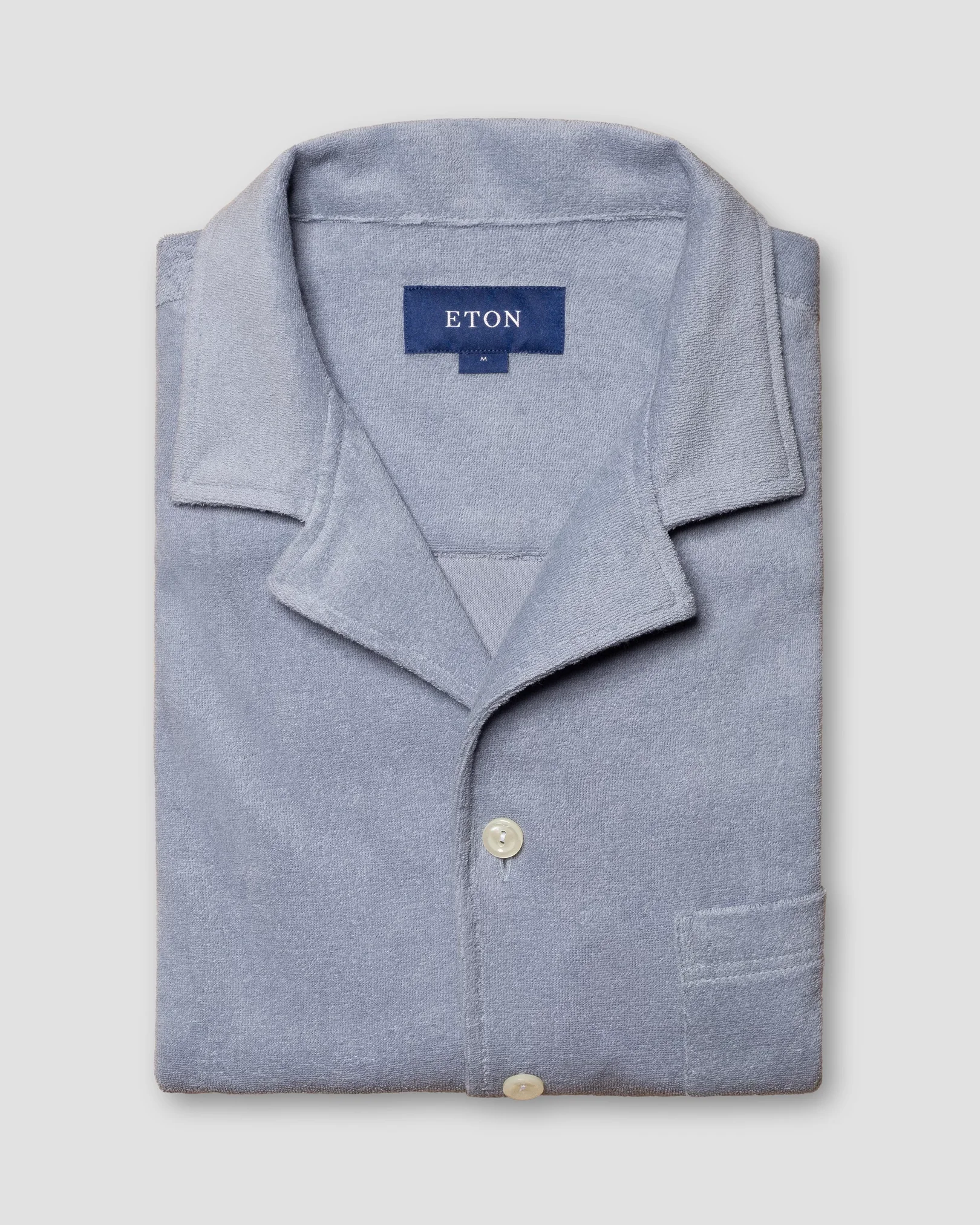 Eton - light grey jerseyterryfrotte turn down short terry terry