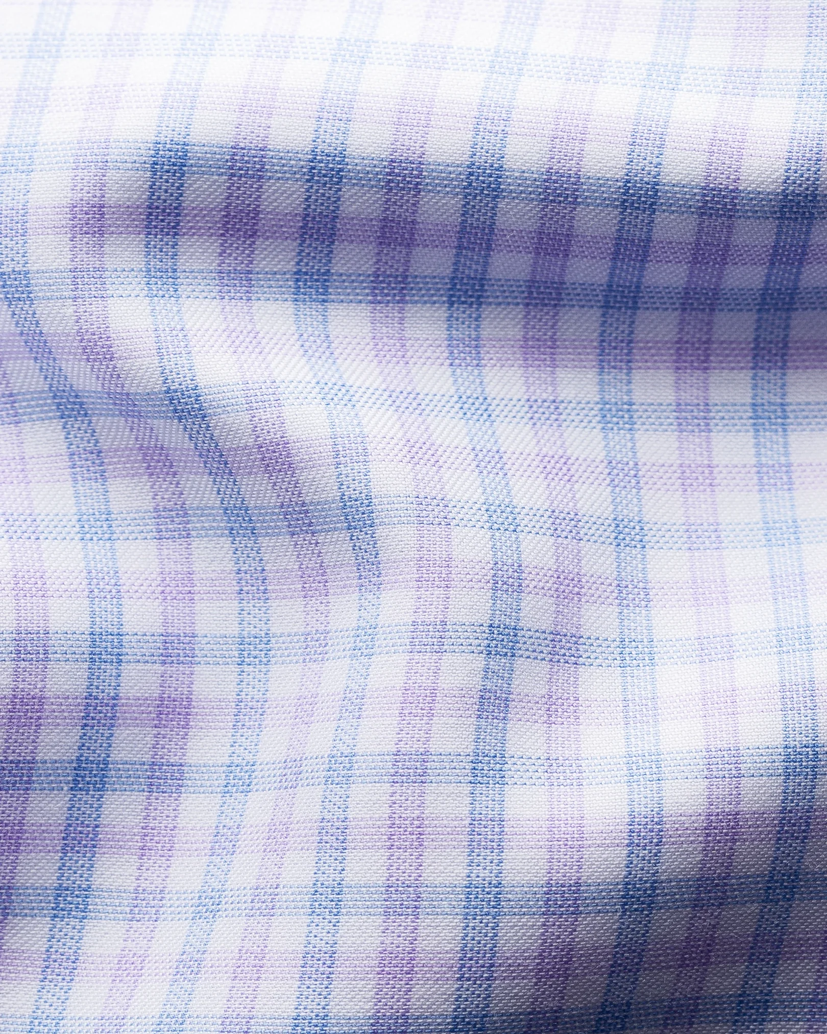 Eton - purple checked cotton tencel shirt