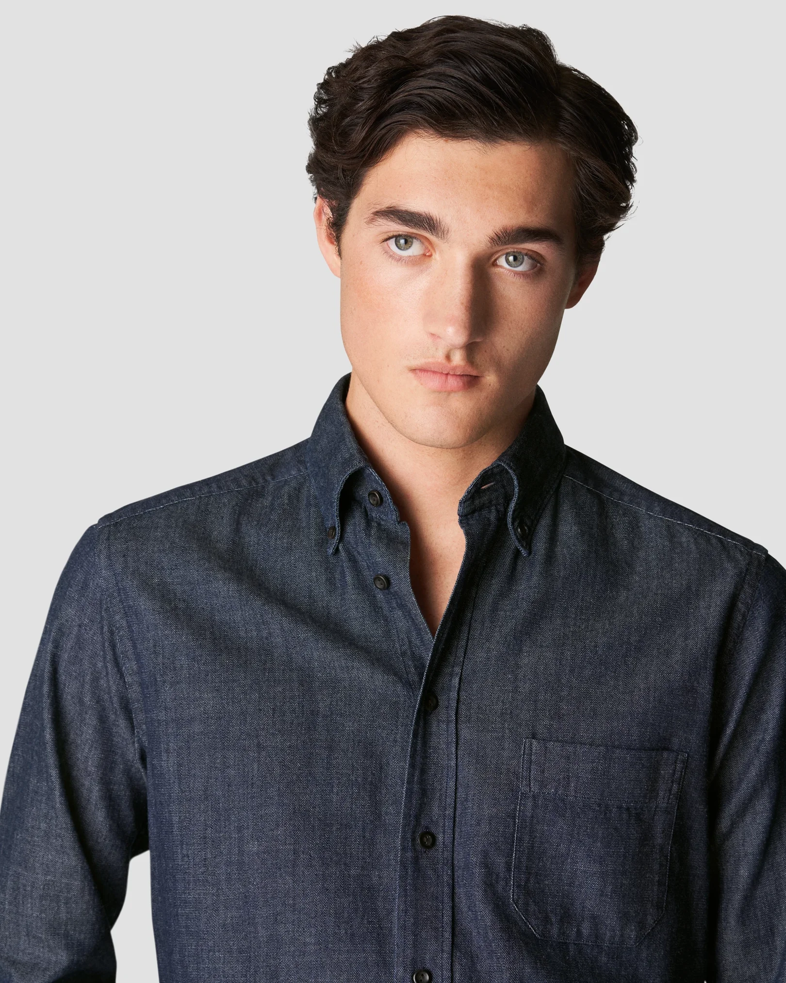 Eton - black indigo button down