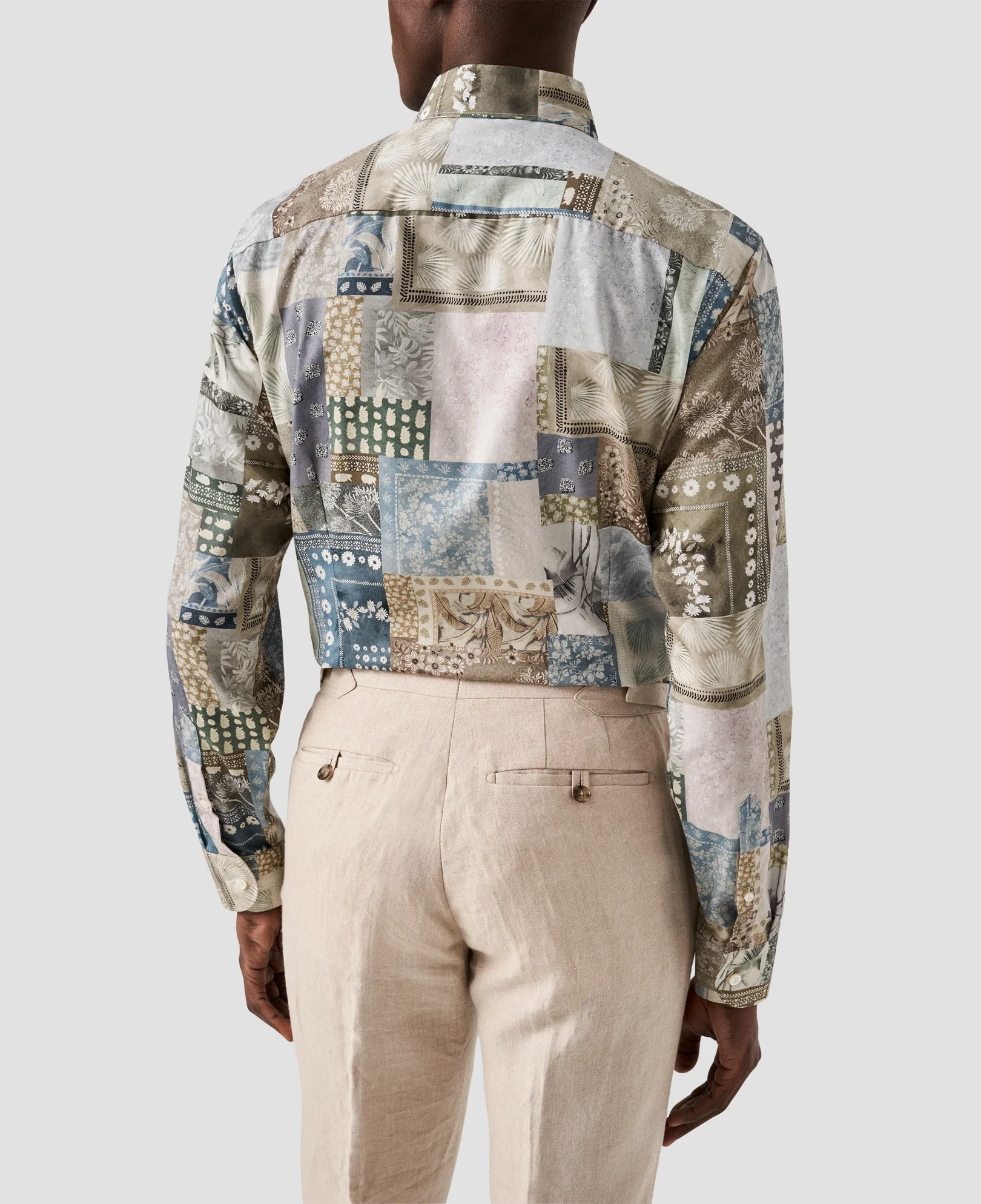 Eton - light green cotton lyocell shirt