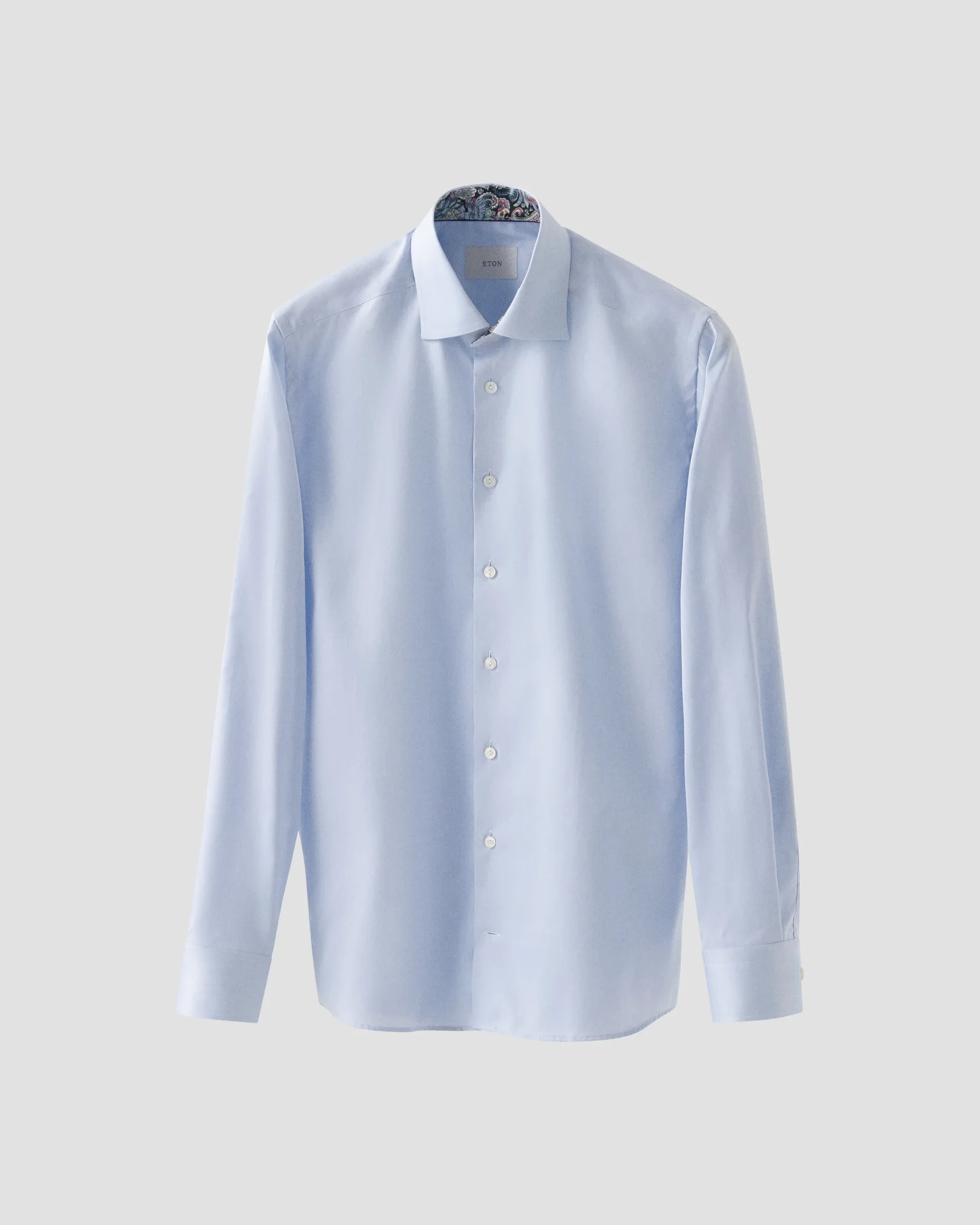Eton - light blue solid signature twill paisley